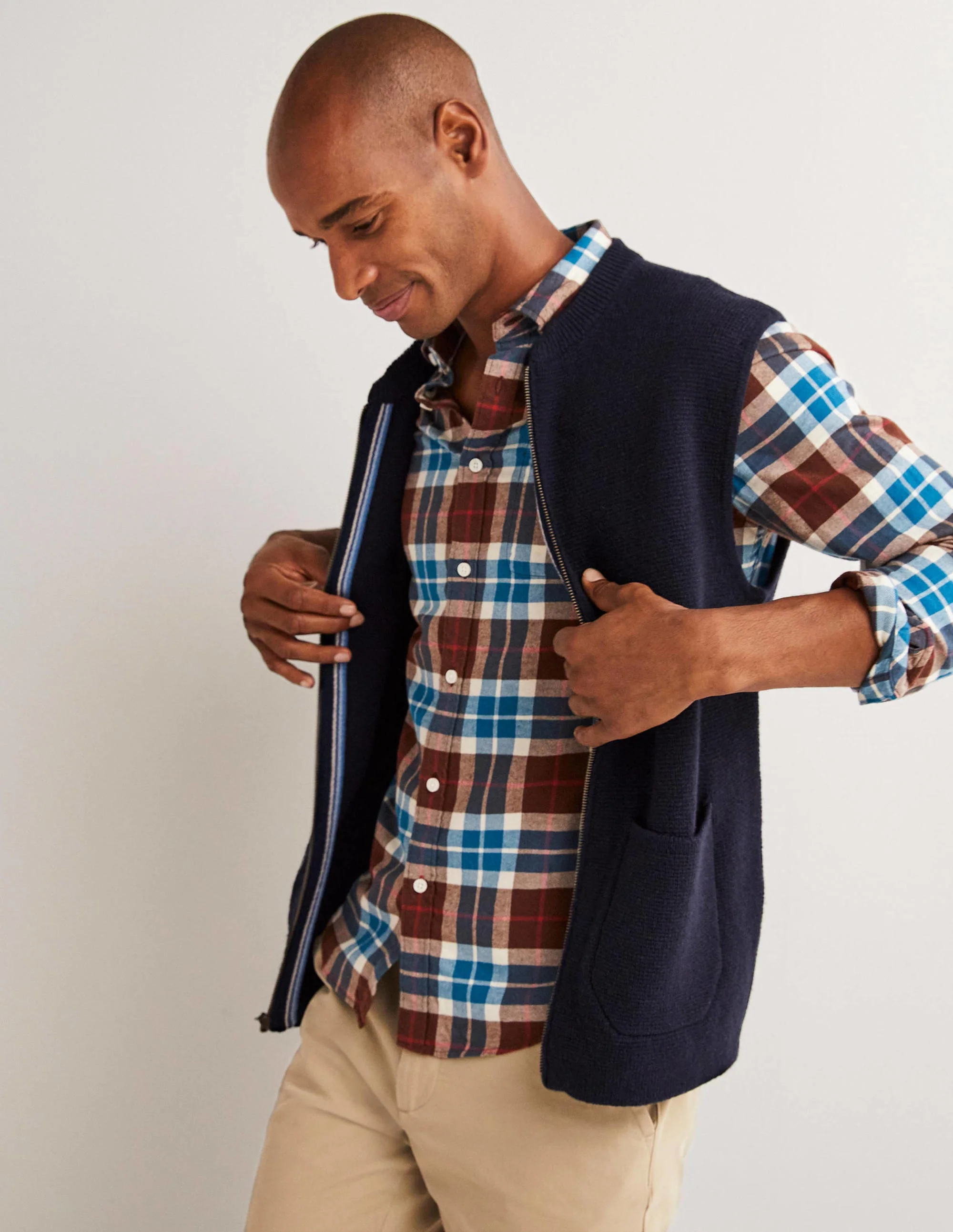 Knitted Vest-Navy