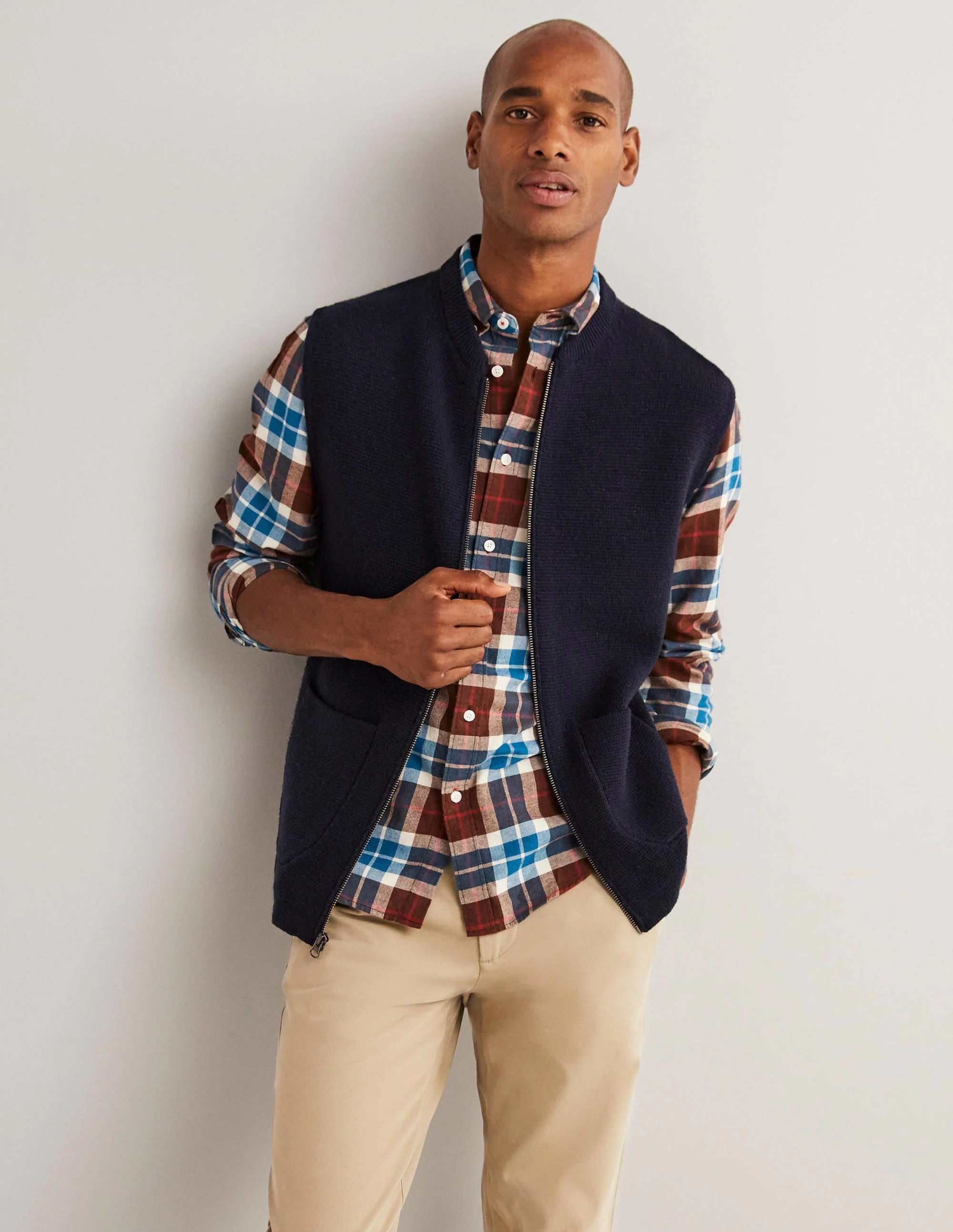 Knitted Vest-Navy - Image 4