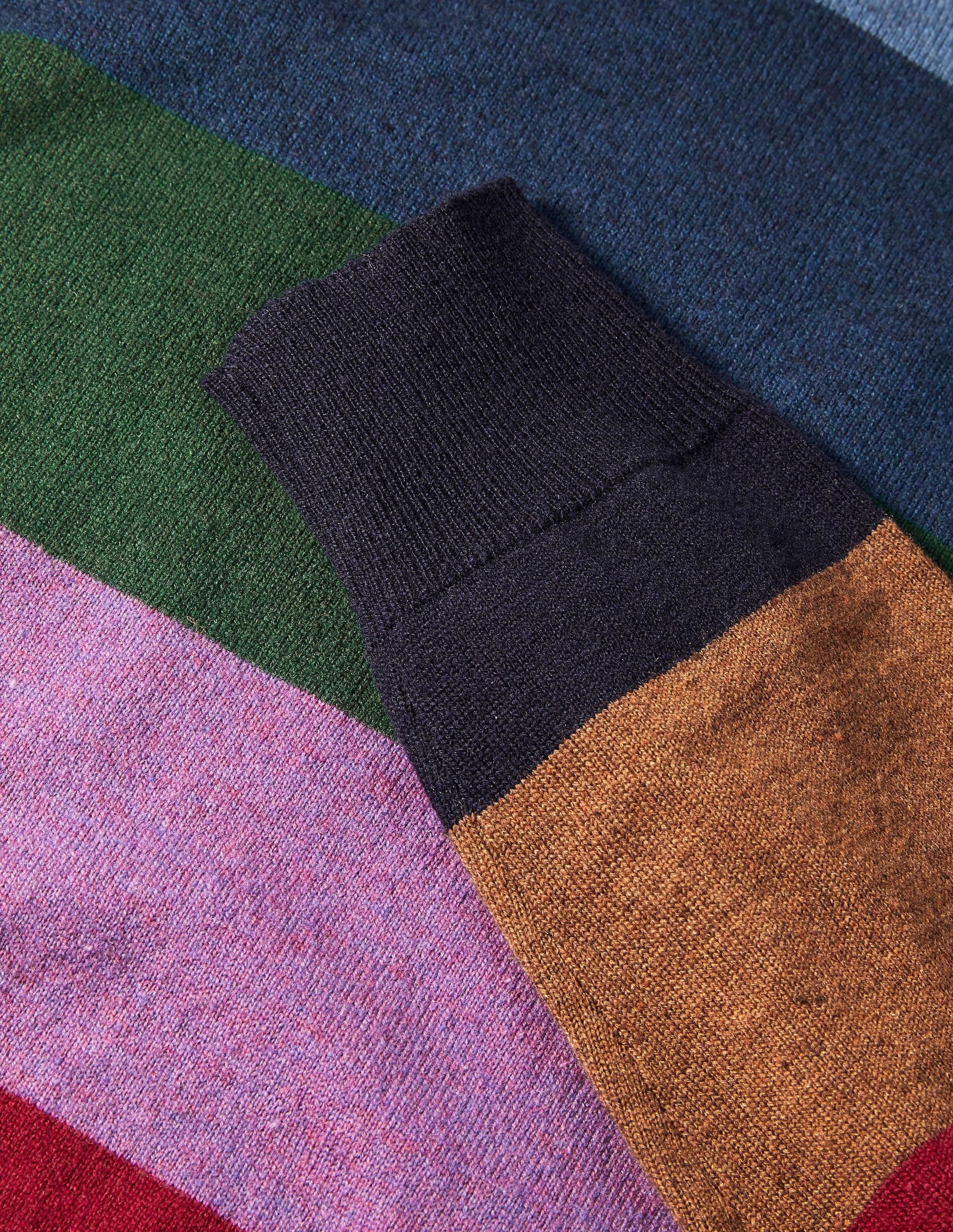Lambswool Blend Crew Neck-Rainbow Stripe - Image 6