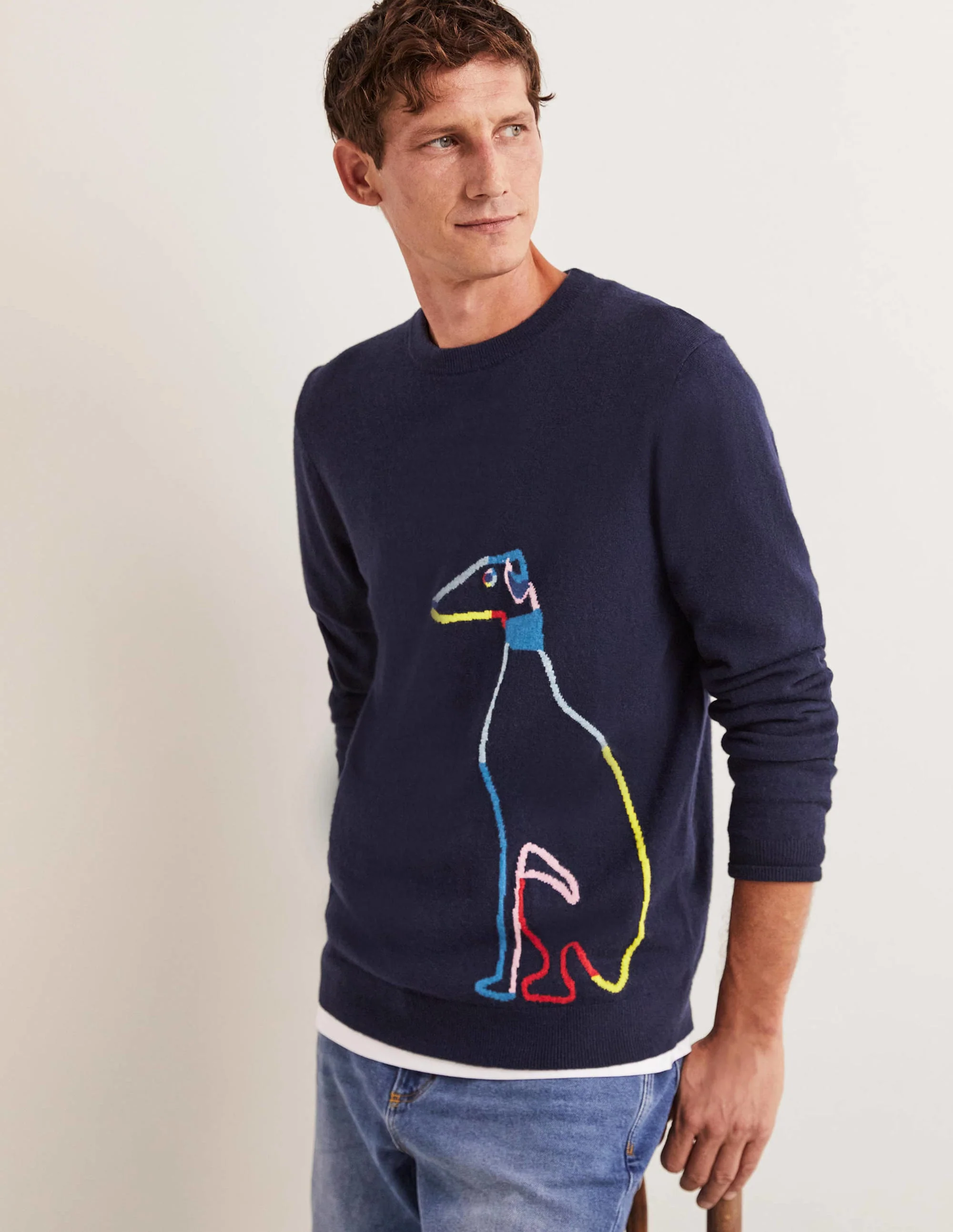 Lambswool Crew Neck-Rainbow Whippet - Image 5