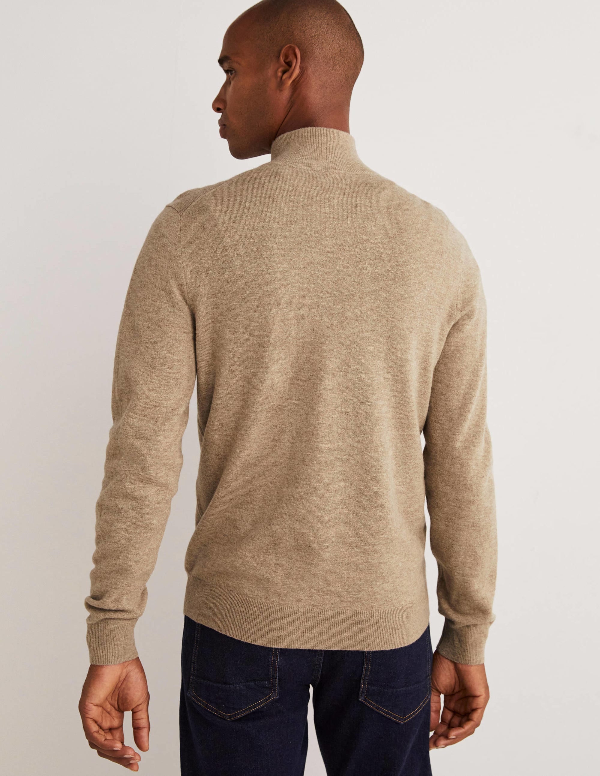 Lambswool Half-Zip-Chinchilla Melange - Image 3