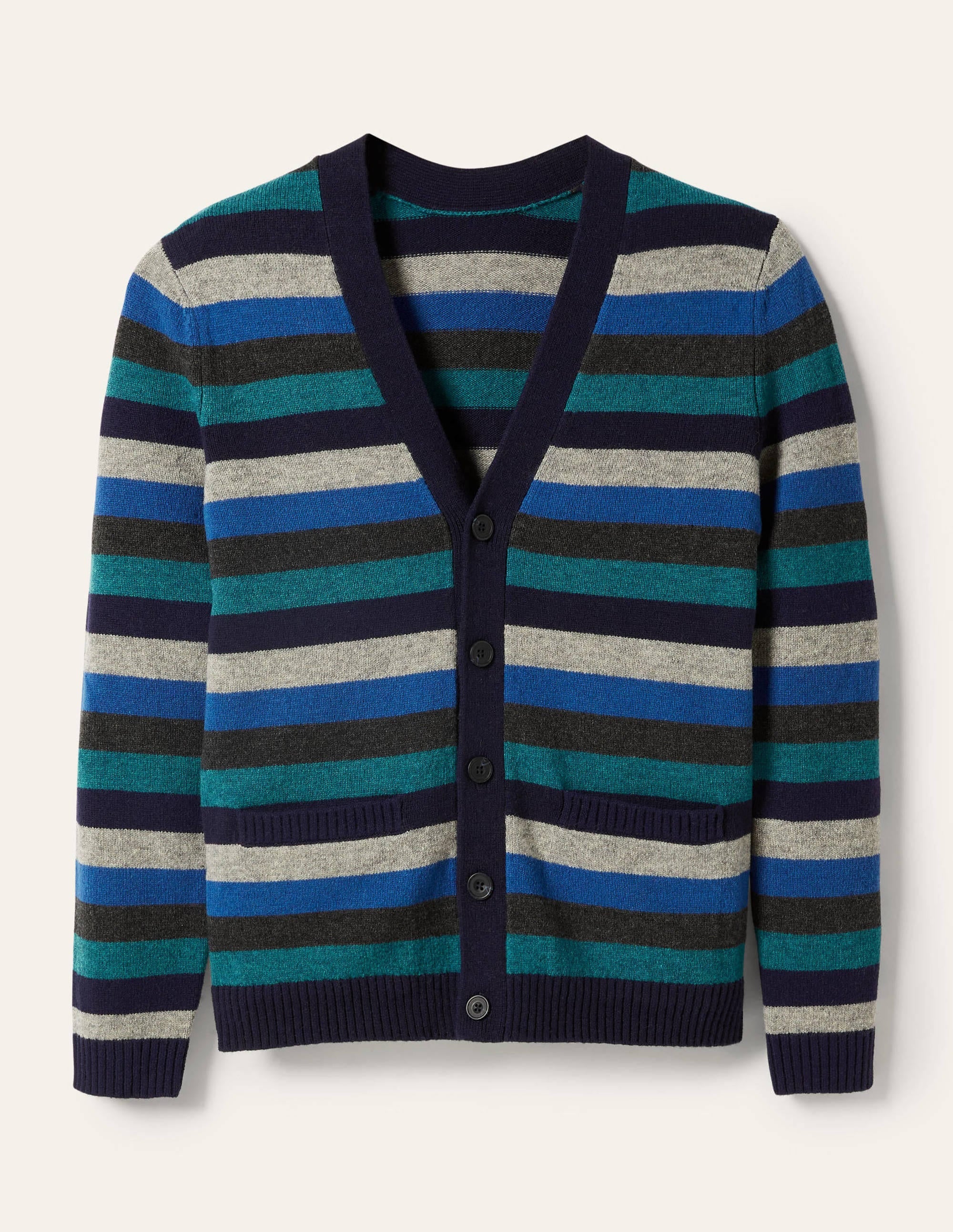 Lambswool Stripe Cardigan-Multi Stripe - Image 6