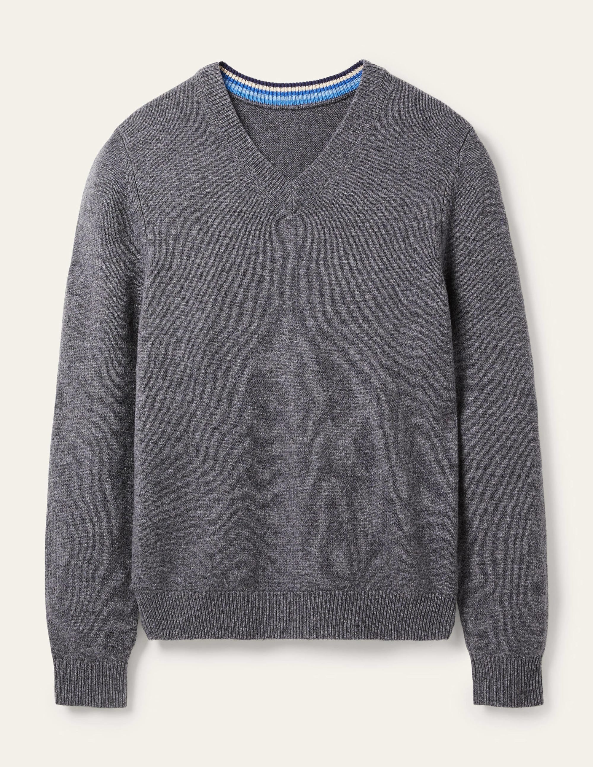 Lambswool V-Neck-Charcoal - Image 7
