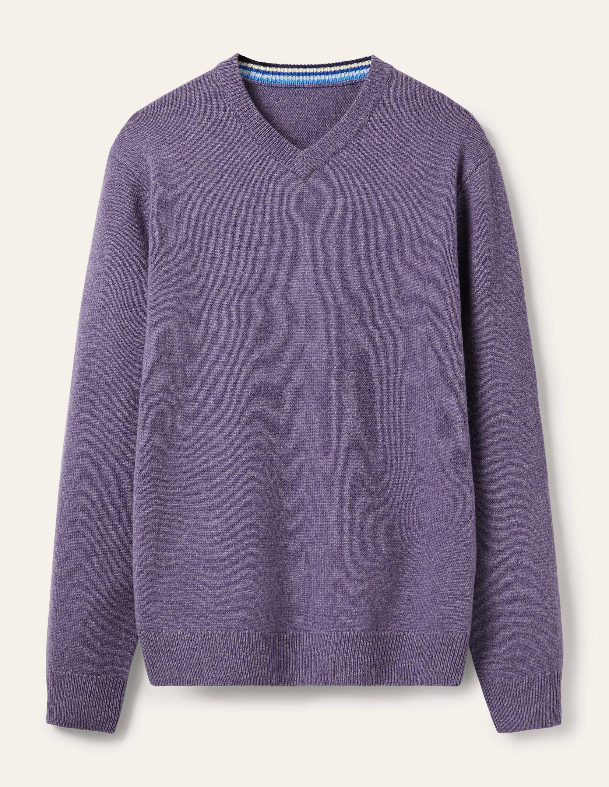 Lambswool V-neck-Heather Melange - Image 5
