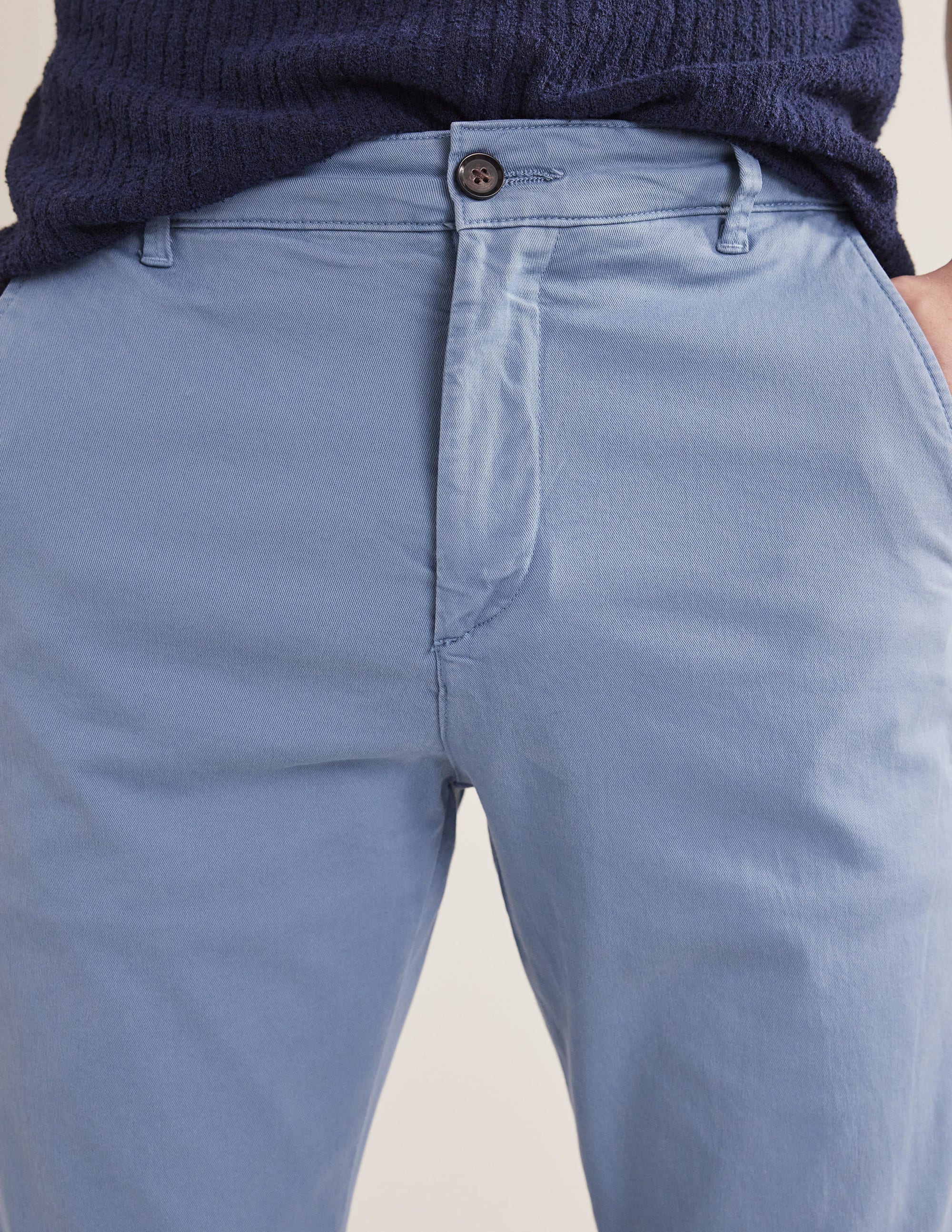 Laundered Chino Trousers-Captains Blue - Image 2