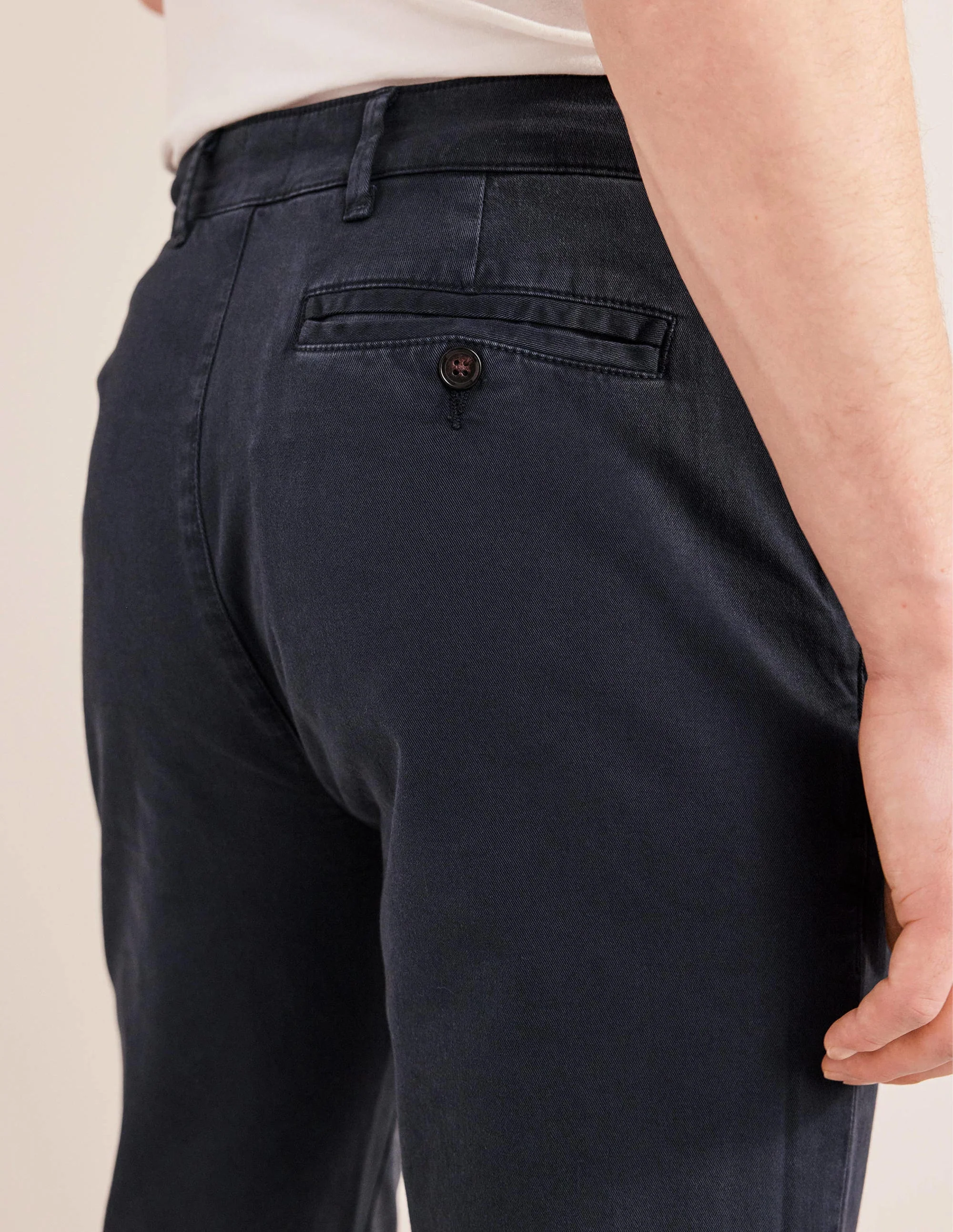 Laundered Chino Trousers-Navy - Image 2