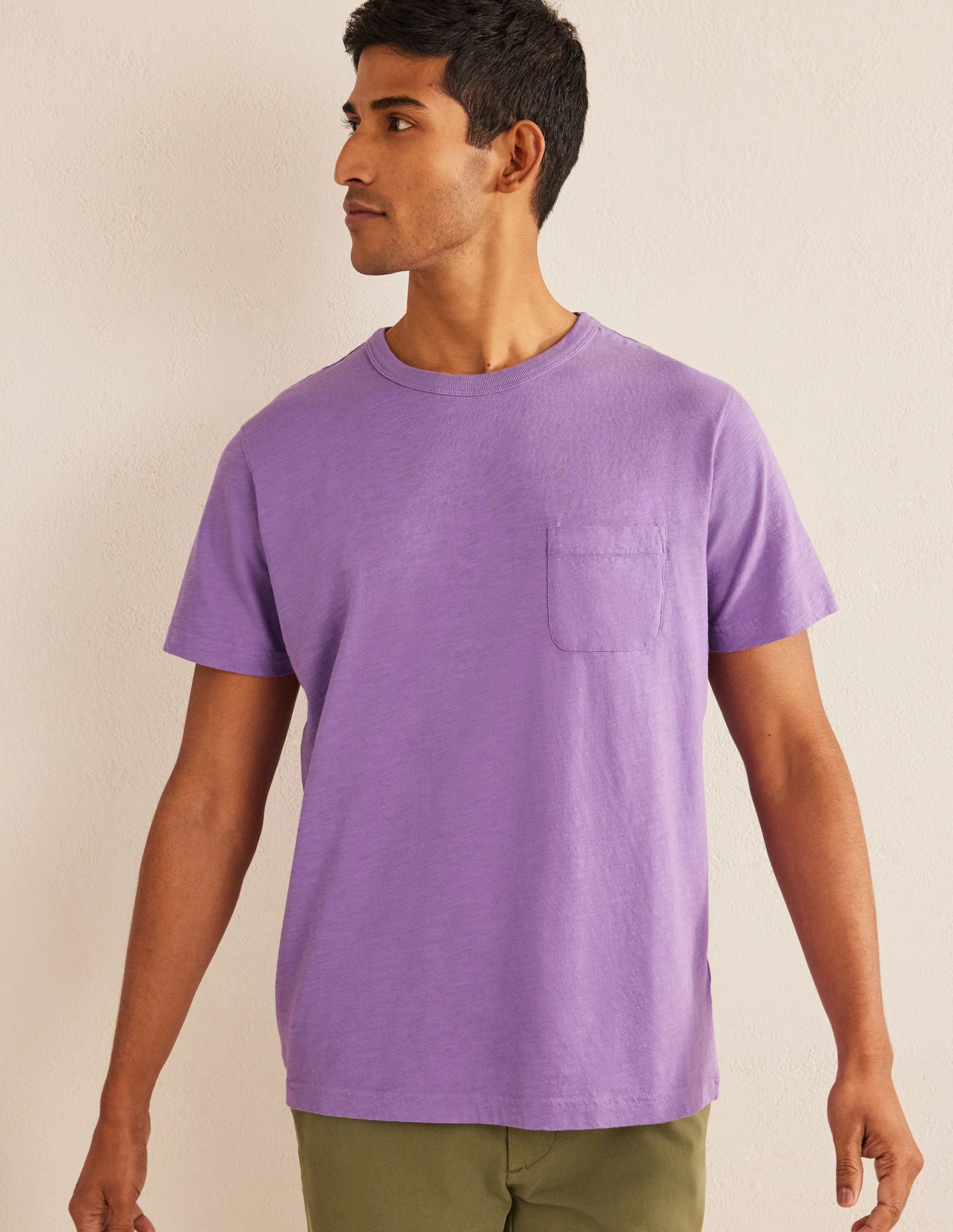 Laundered Slub T-Shirt-Aster Purple