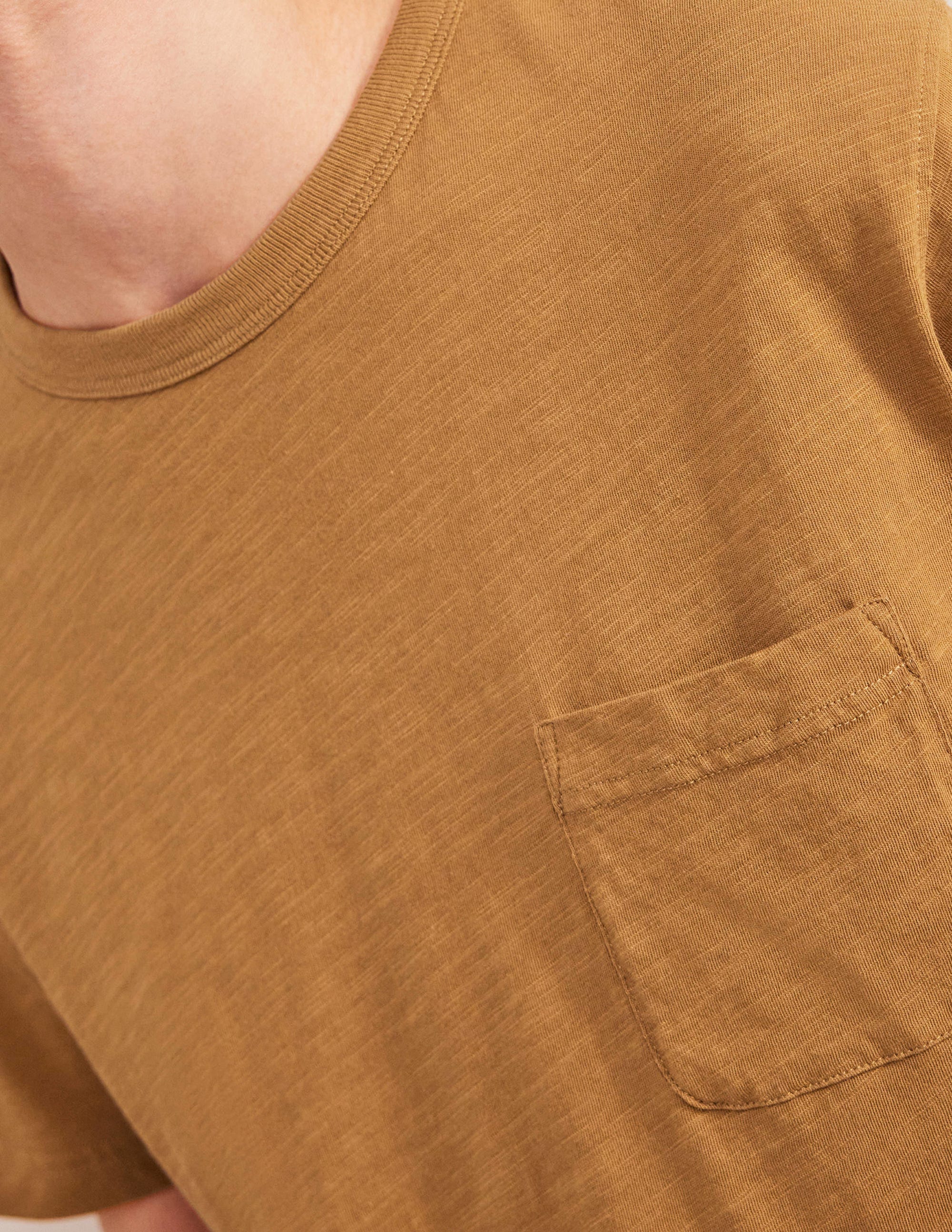 Laundered Slub T-Shirt-Teddy Bear Brown - Image 2