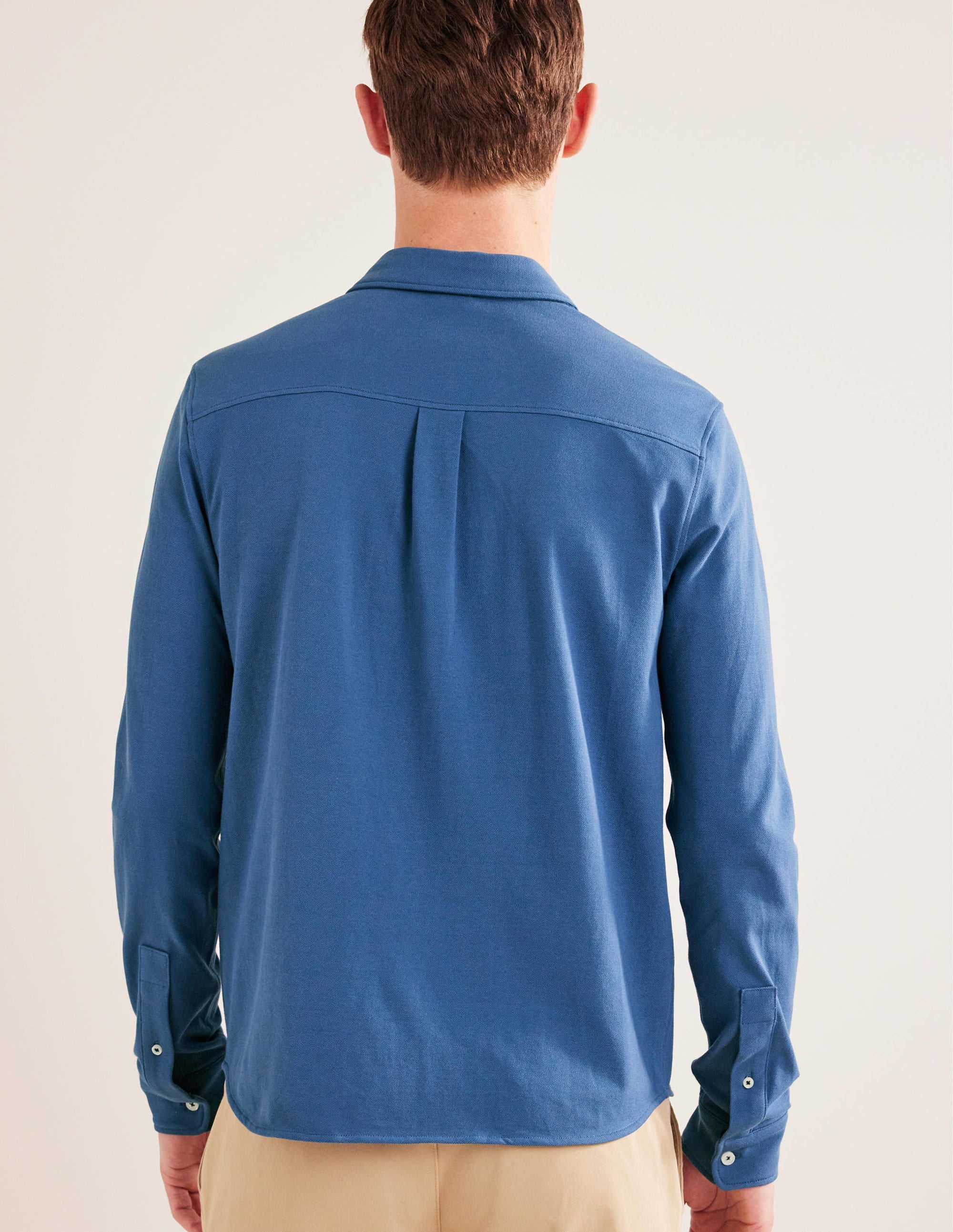 Lightweight Pique Shirt-True Navy - Image 3