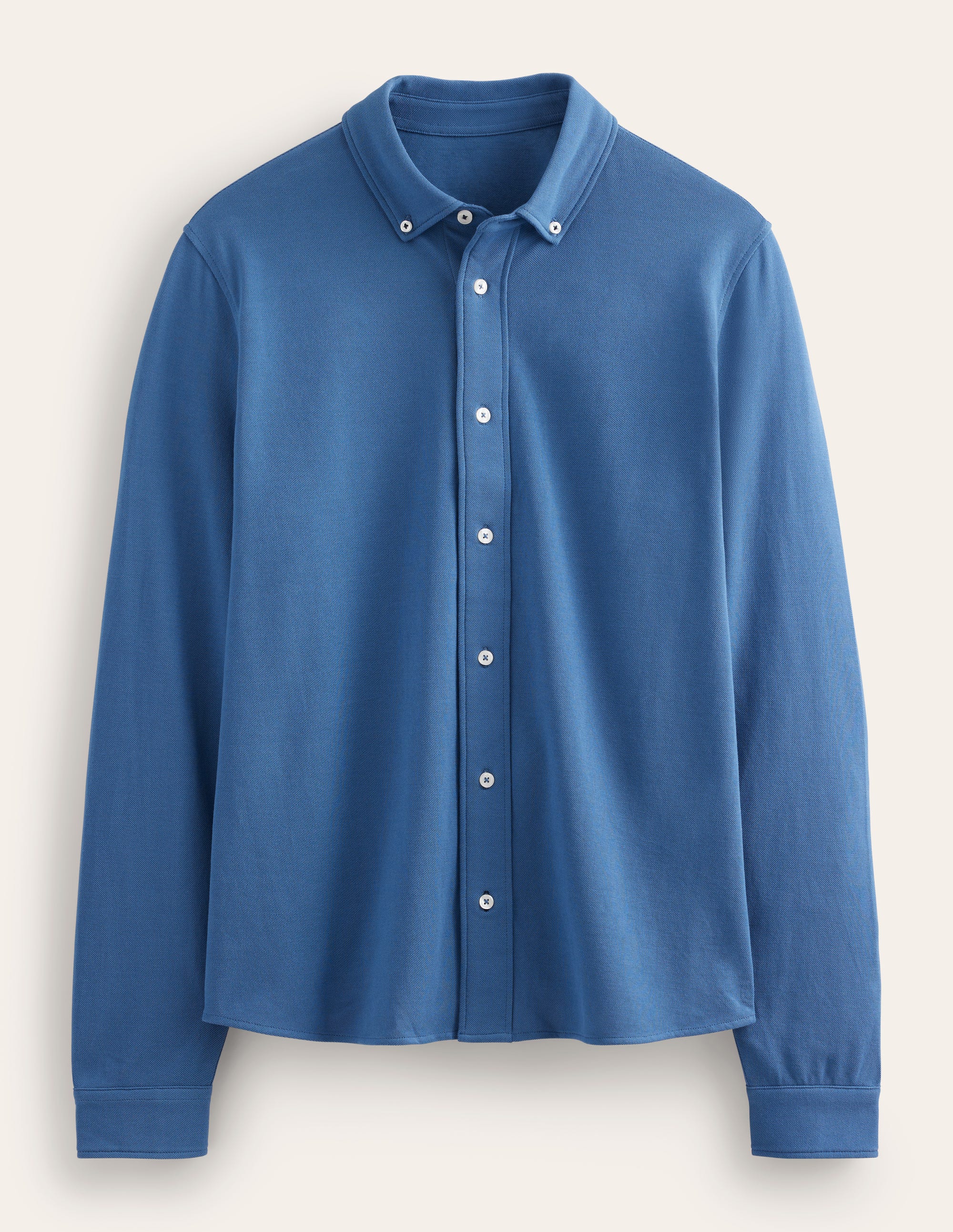 Lightweight Pique Shirt-True Navy - Image 5