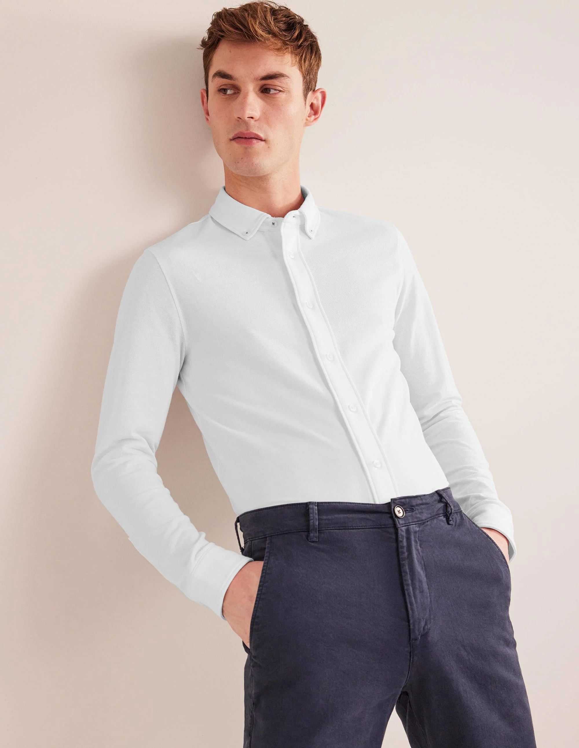 Lightweight Pique Shirt-White - Image 4