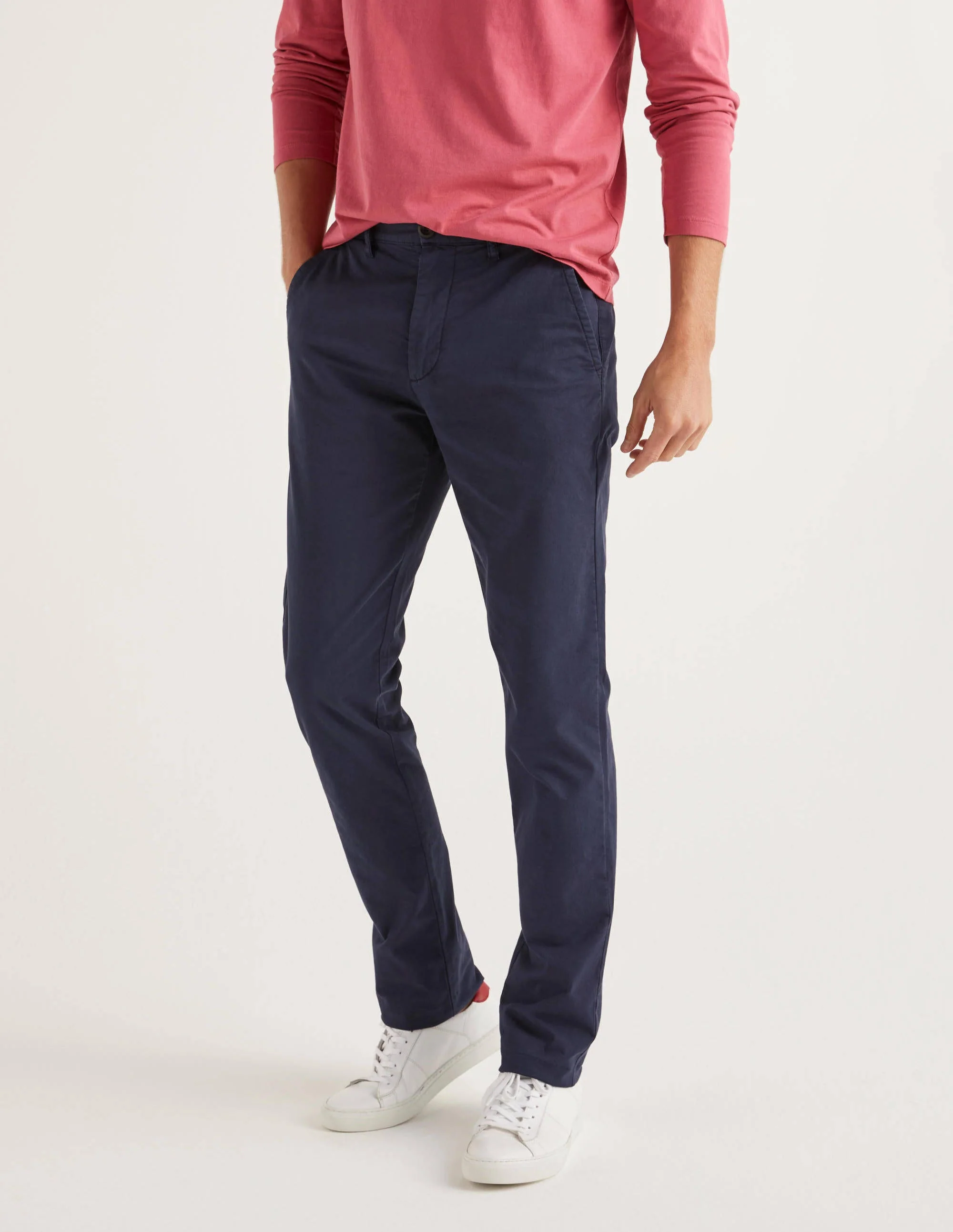 Lightweight Slim Chinos-Navy - Image 2