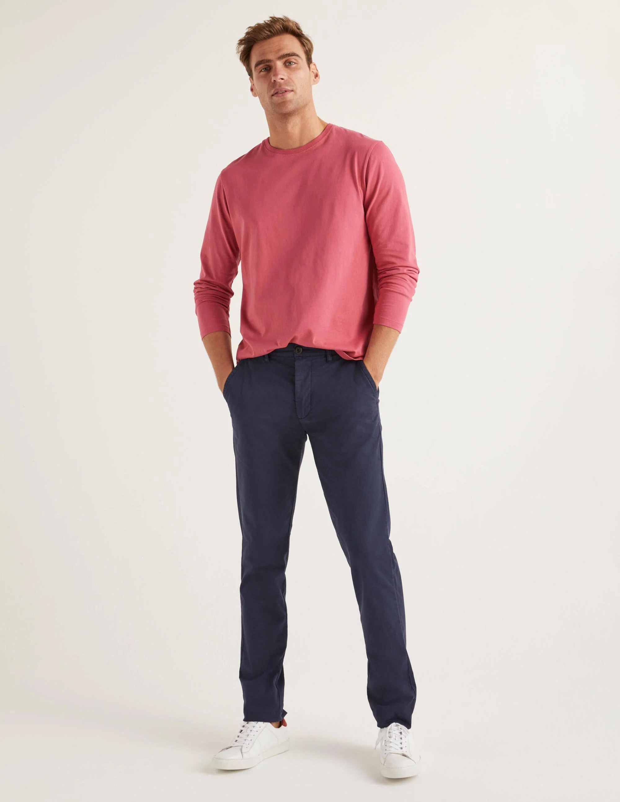Lightweight Slim Chinos-Navy - Image 3