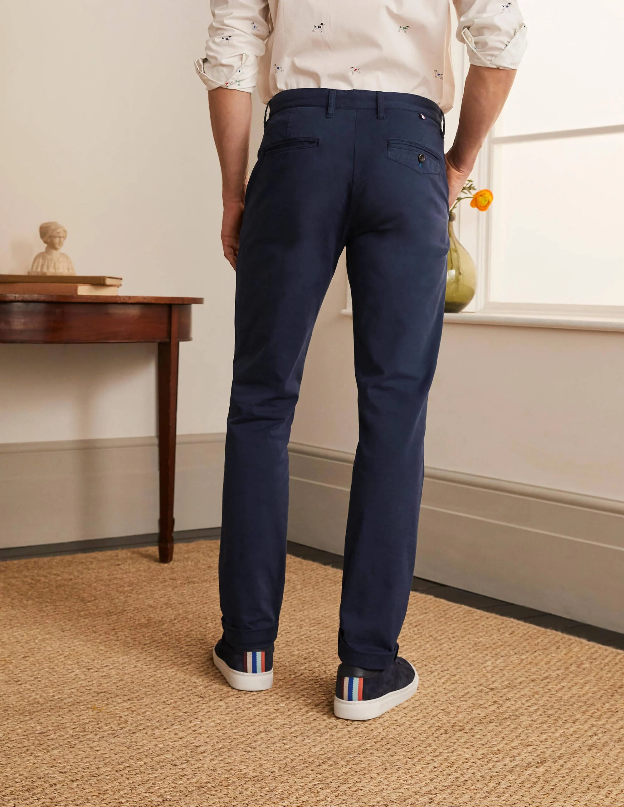 Lightweight Slim Chinos-Navy - Image 3