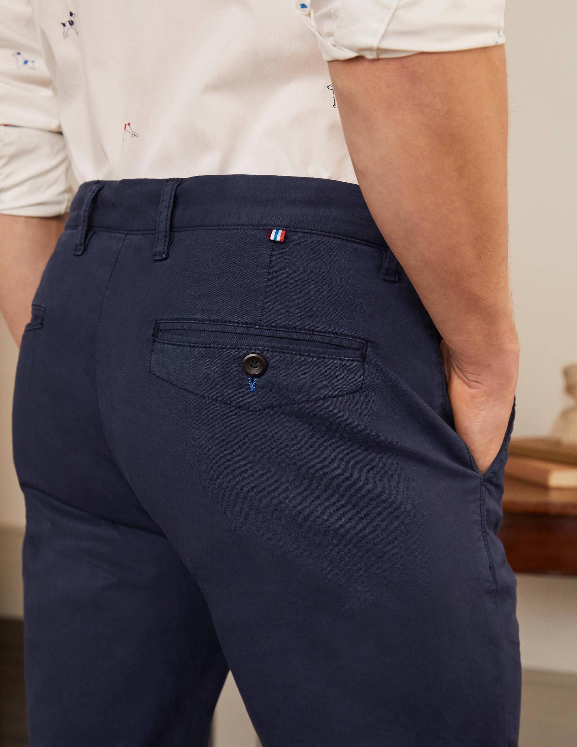 Lightweight Slim Chinos-Navy - Image 4