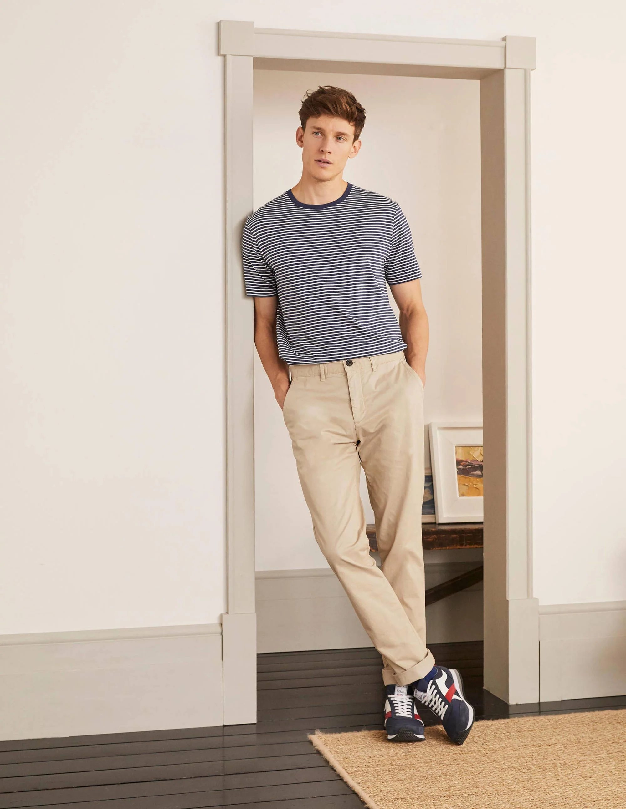Lightweight Slim Chinos-Stone