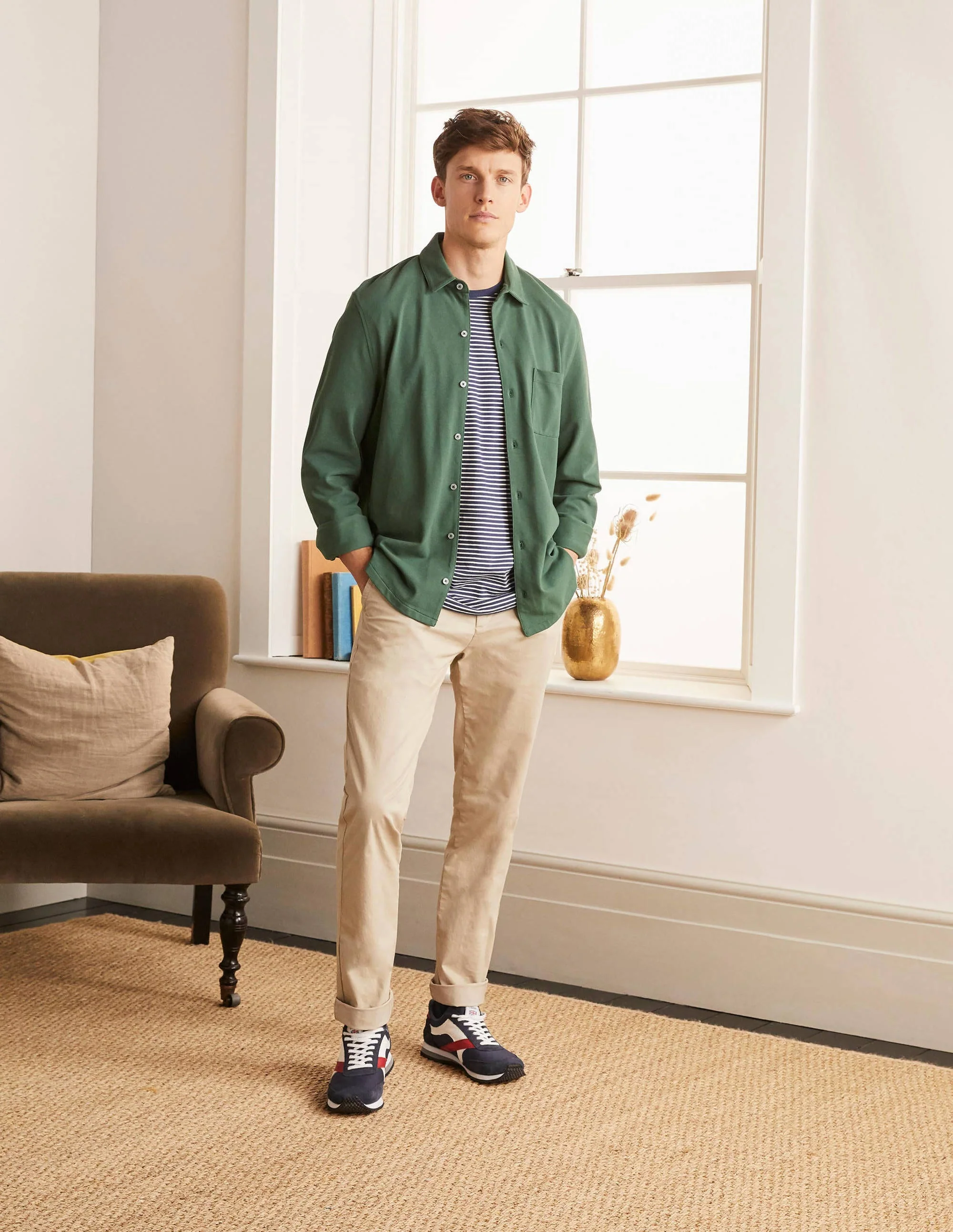 Lightweight Slim Chinos-Stone - Image 2
