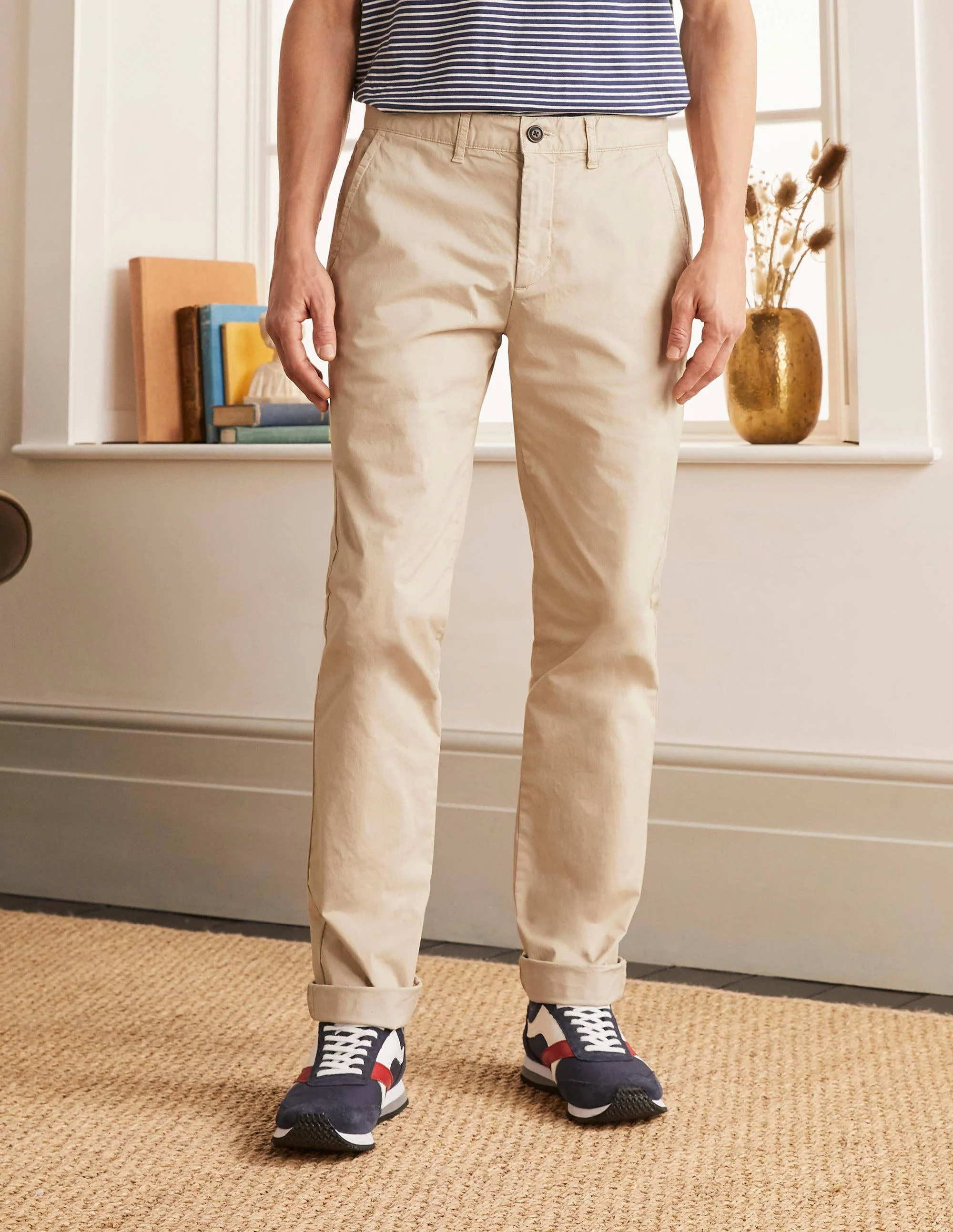 Lightweight Slim Chinos-Stone - Image 5