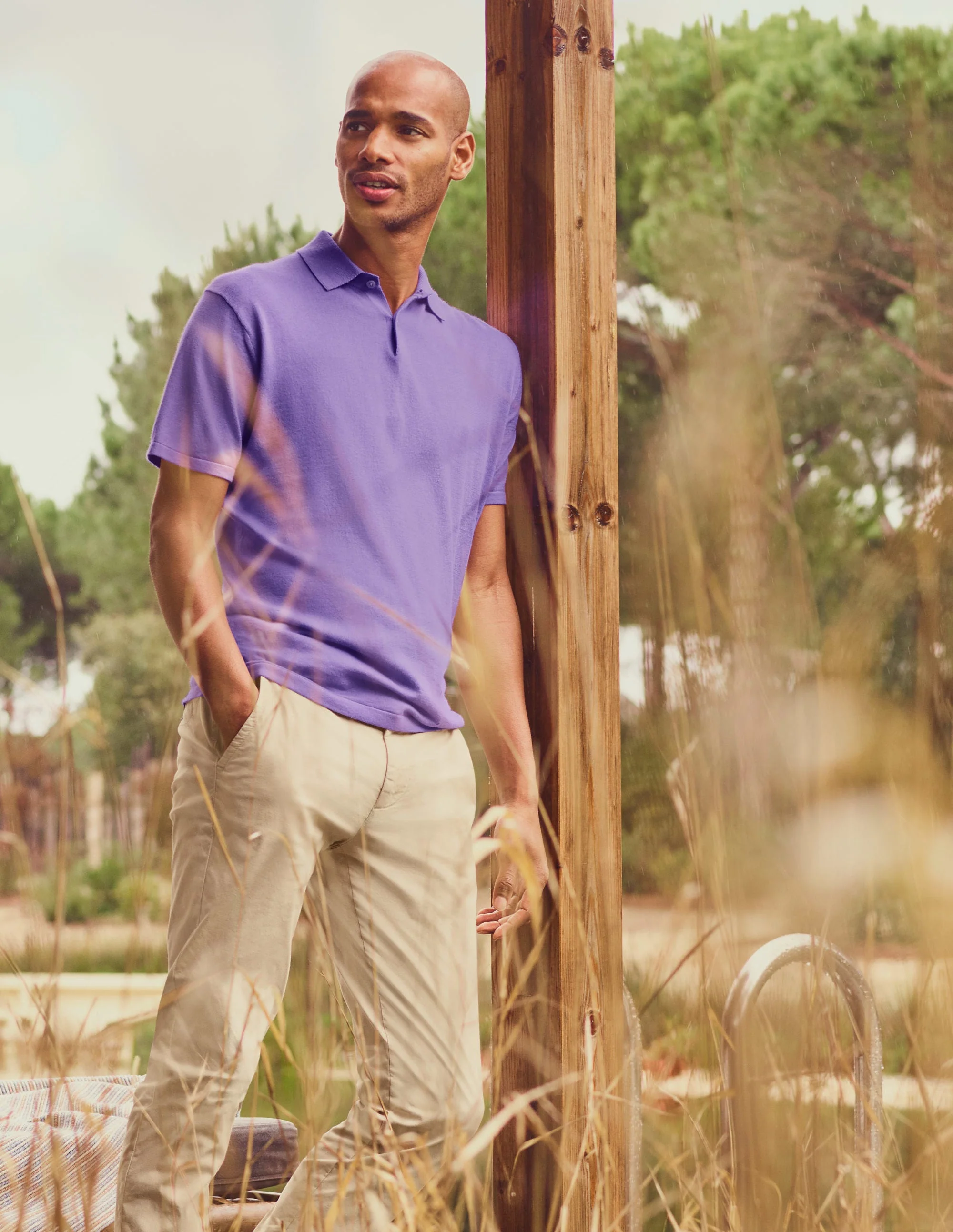 Lightweight Slim Chinos-Stone - Image 6