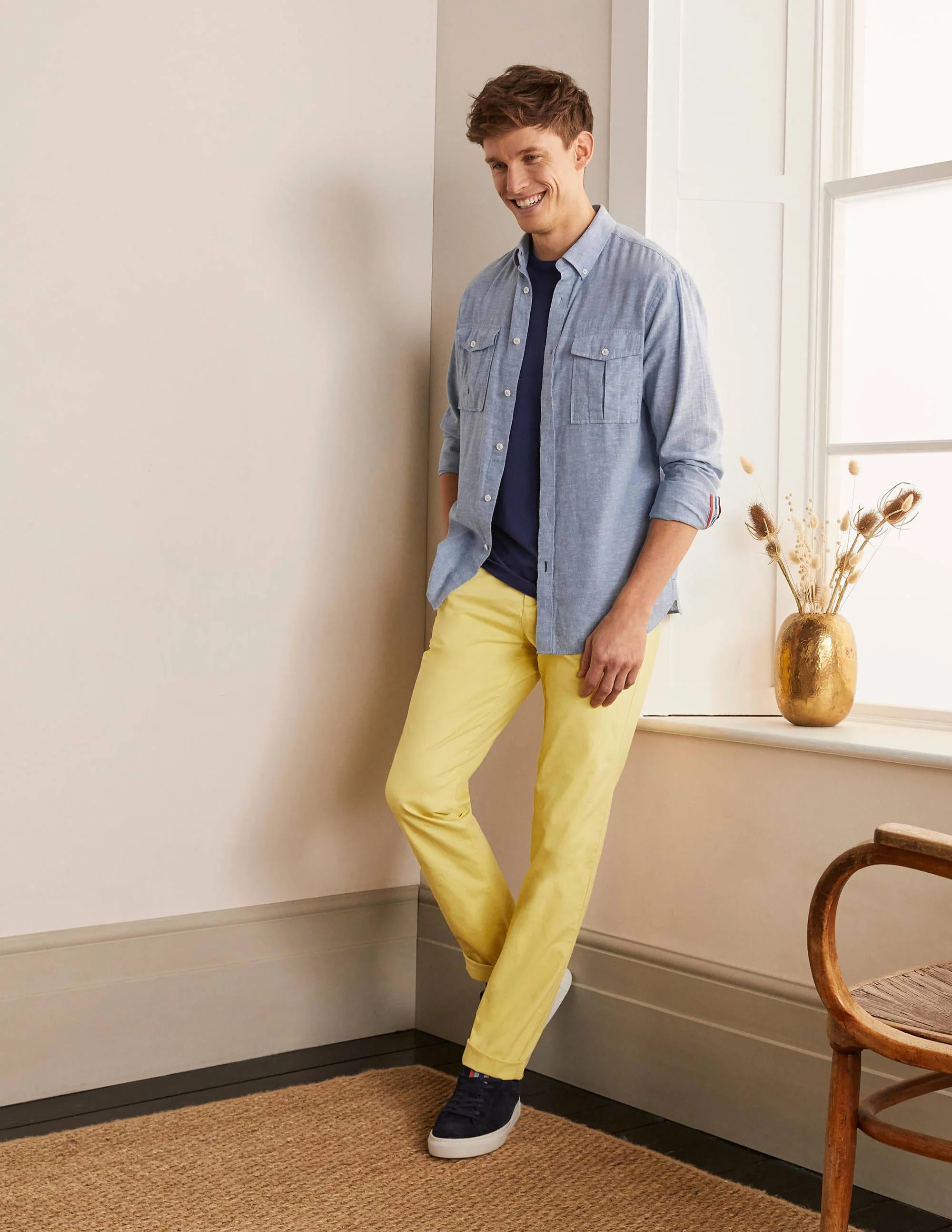Lightweight Slim Chinos-Sunbleach Yellow - Image 5