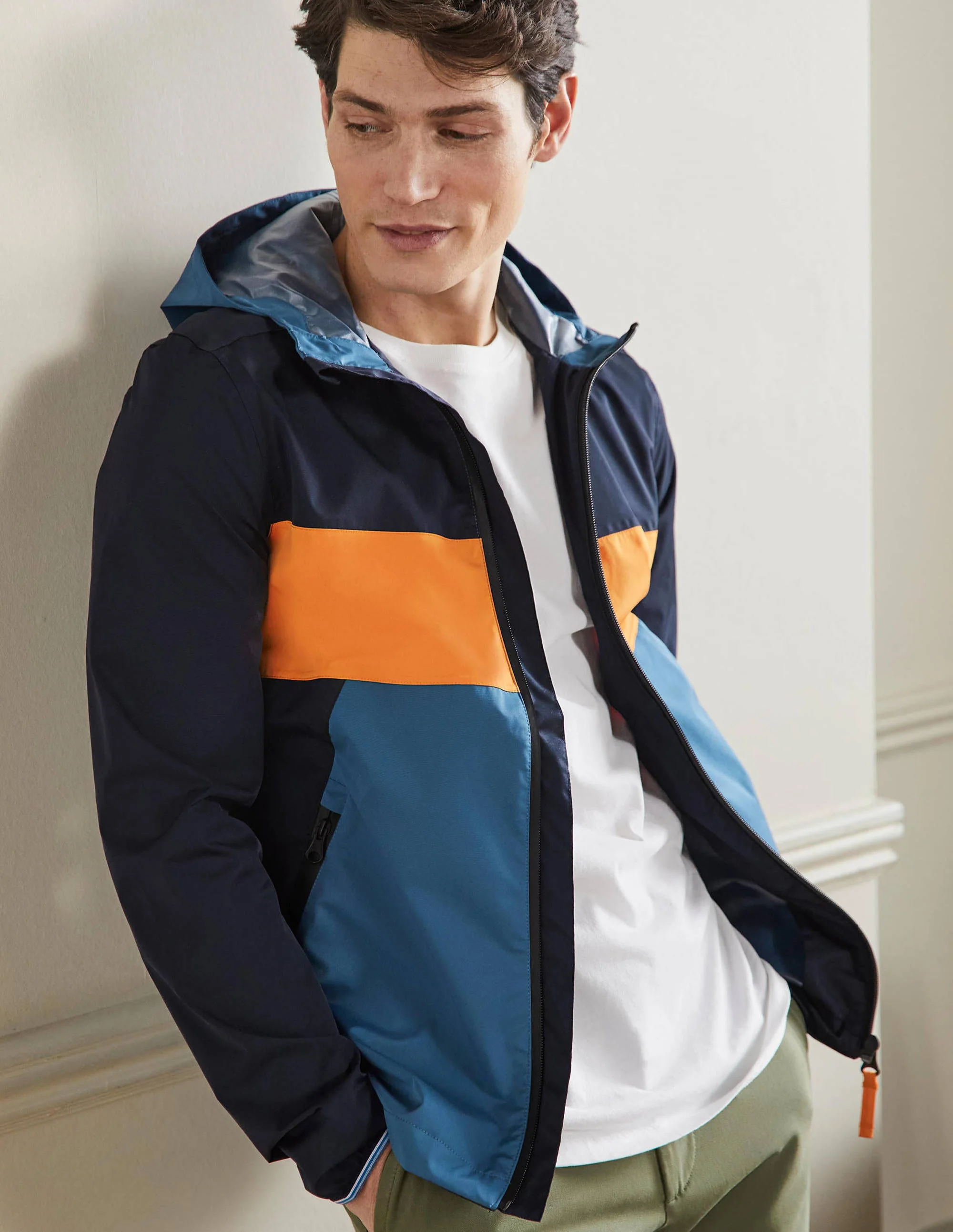 Lightweight Waterproof Jacket-Navy/Ensign Blue Colourblock