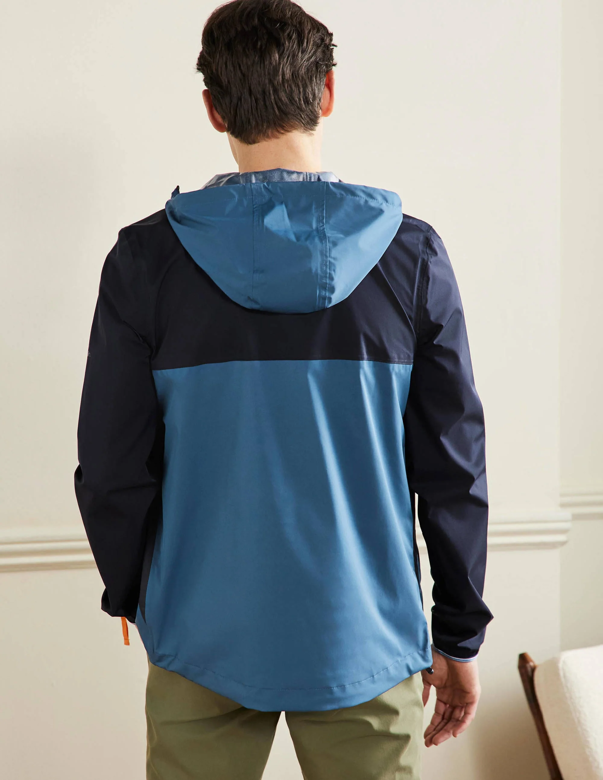 Lightweight Waterproof Jacket-Navy/Ensign Blue Colourblock - Image 3