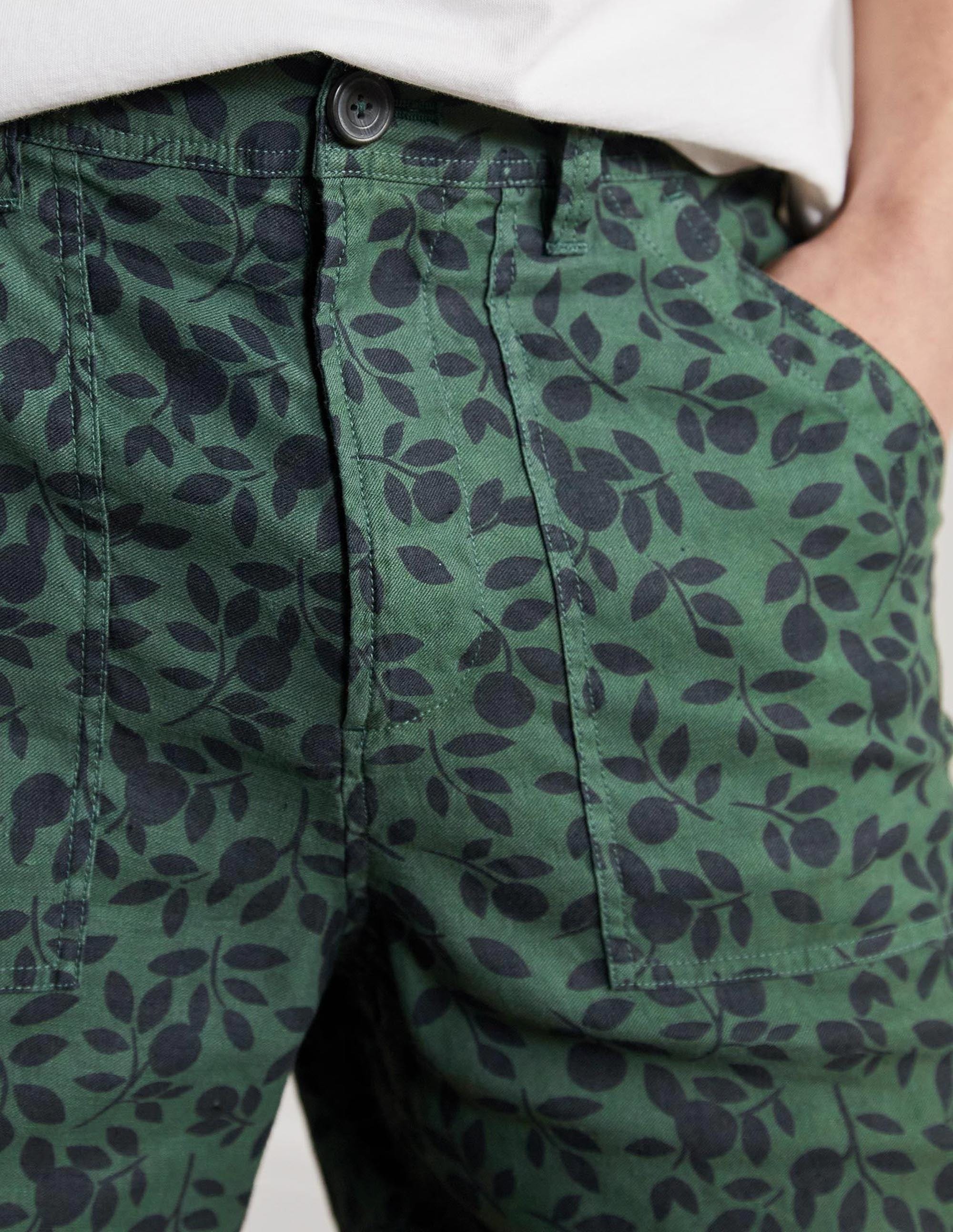 Linen Blend Easy Shorts-Castleton Foliage - Image 2