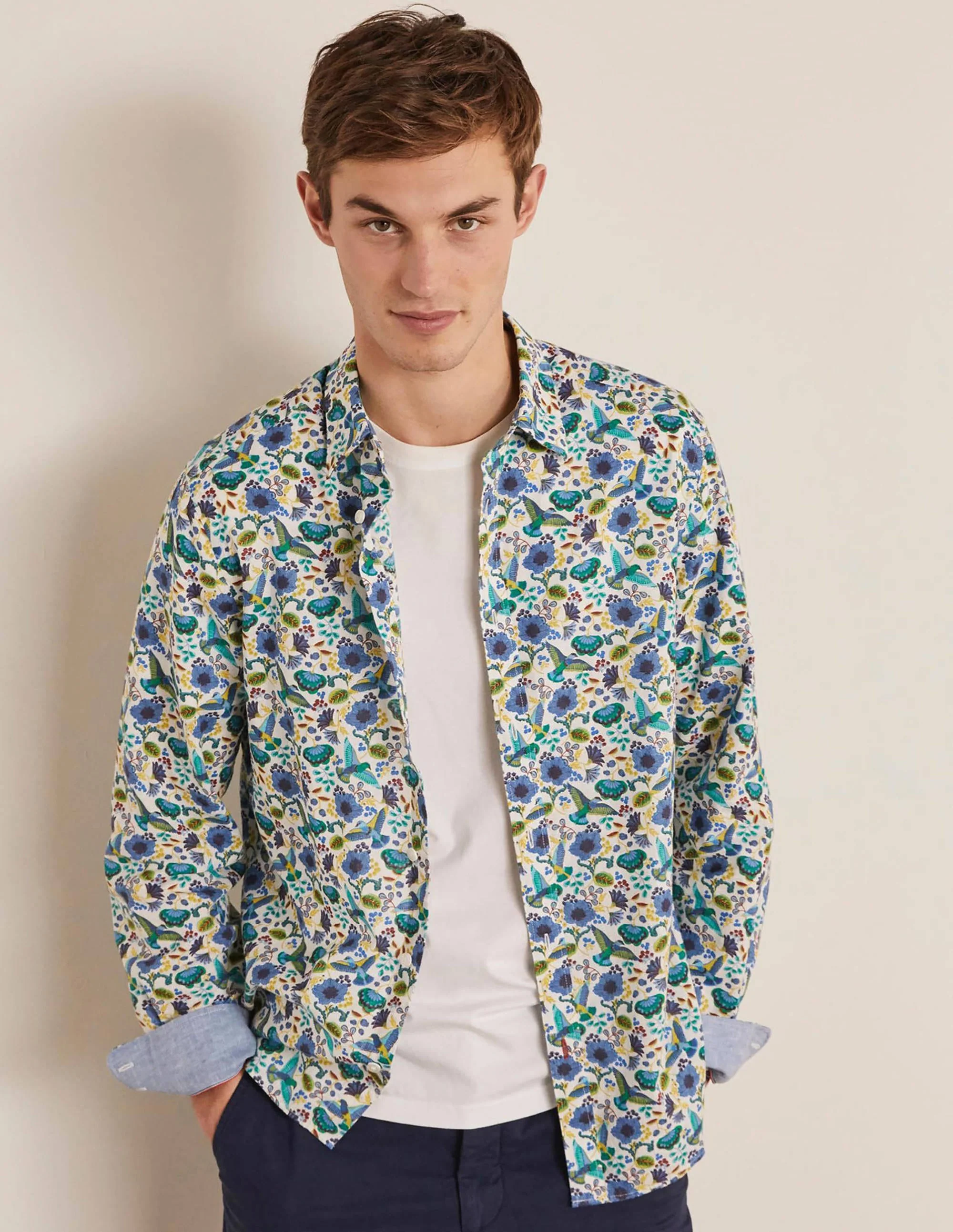 Linen Cotton Pattern Shirt-Multi Exotic Charm