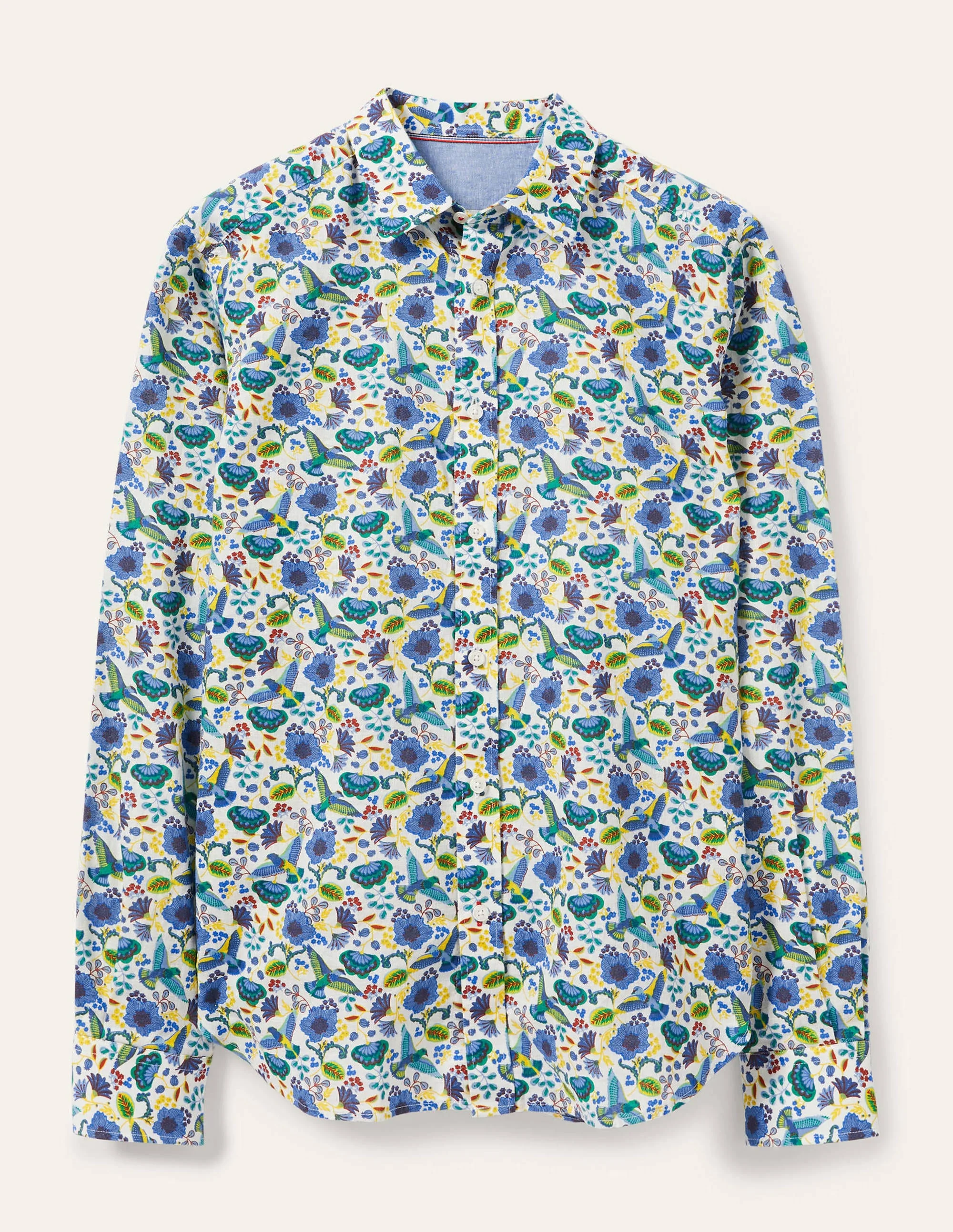 Linen Cotton Pattern Shirt-Multi Exotic Charm - Image 5