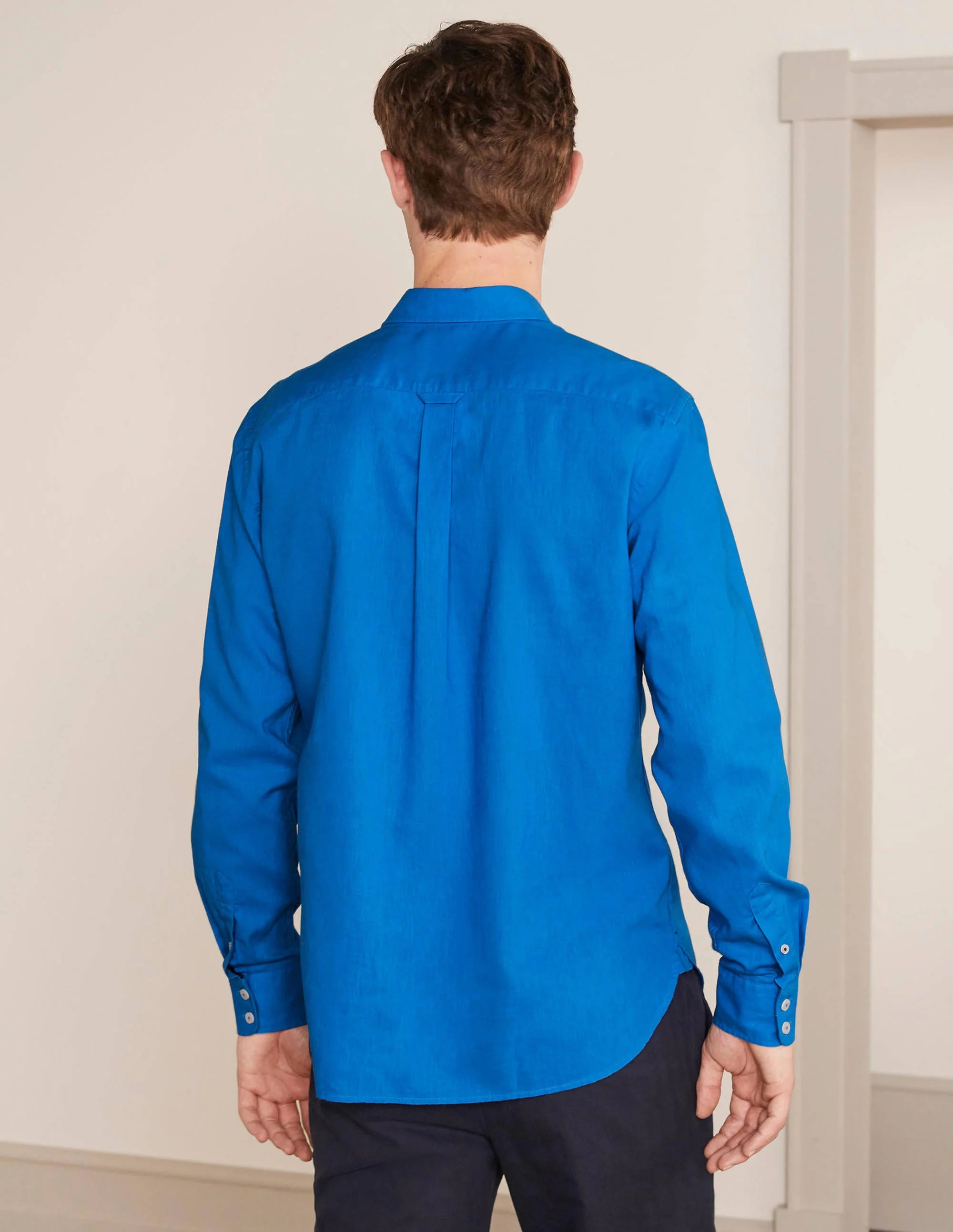 Linen Cotton Shirt-Riviera Blue - Image 3