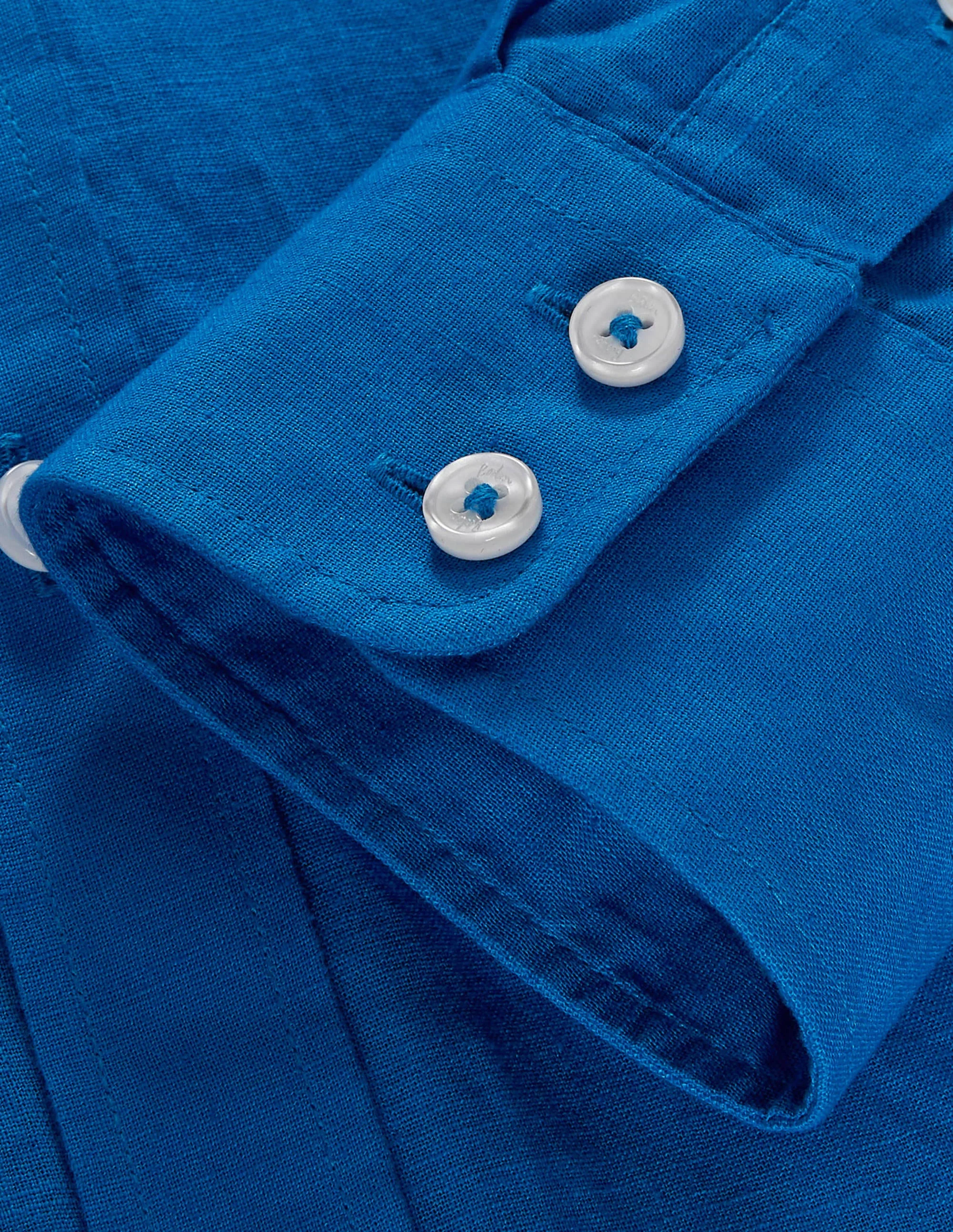 Linen Cotton Shirt-Riviera Blue - Image 6