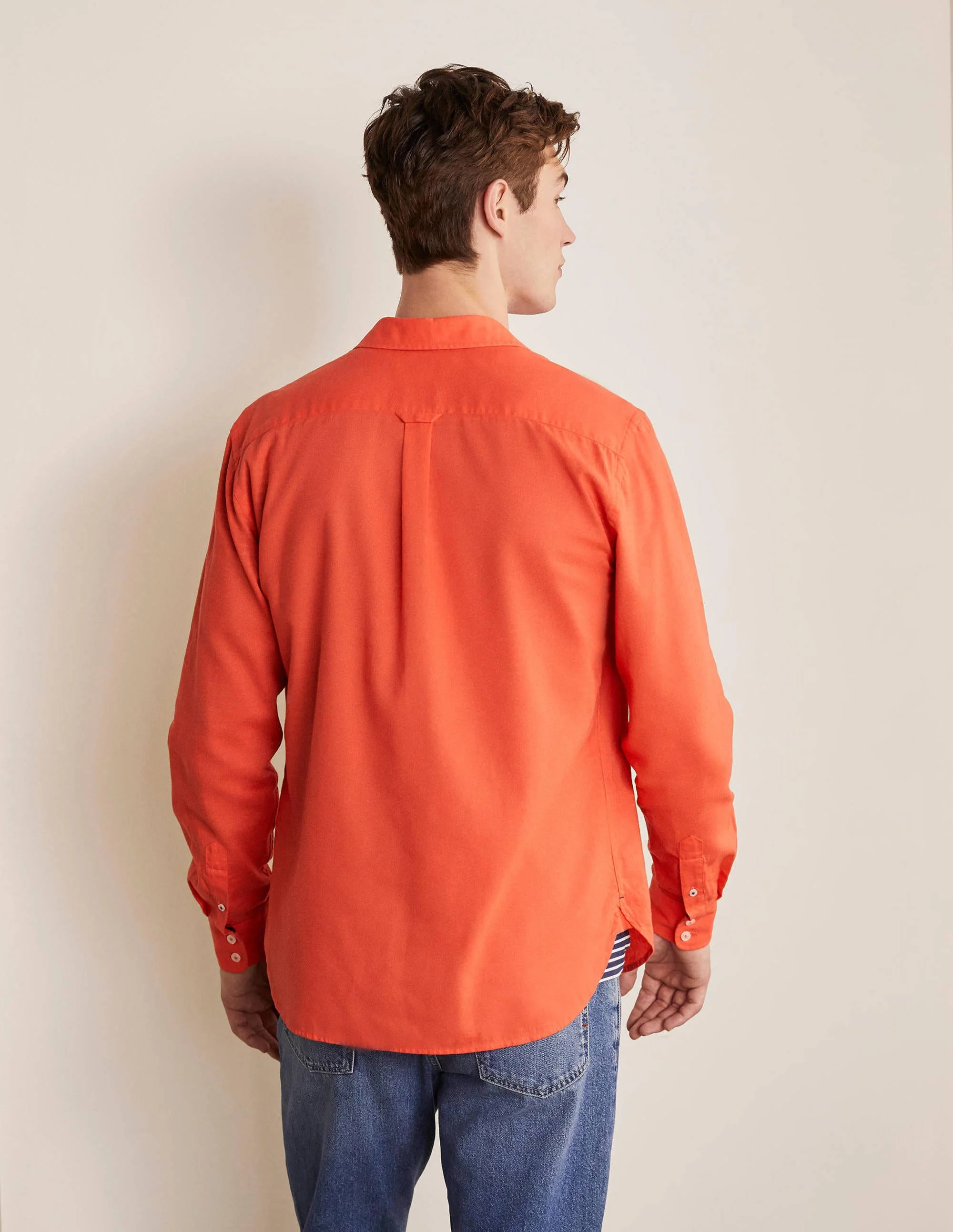Linen Cotton Shirt-Tropical Coral - Image 3