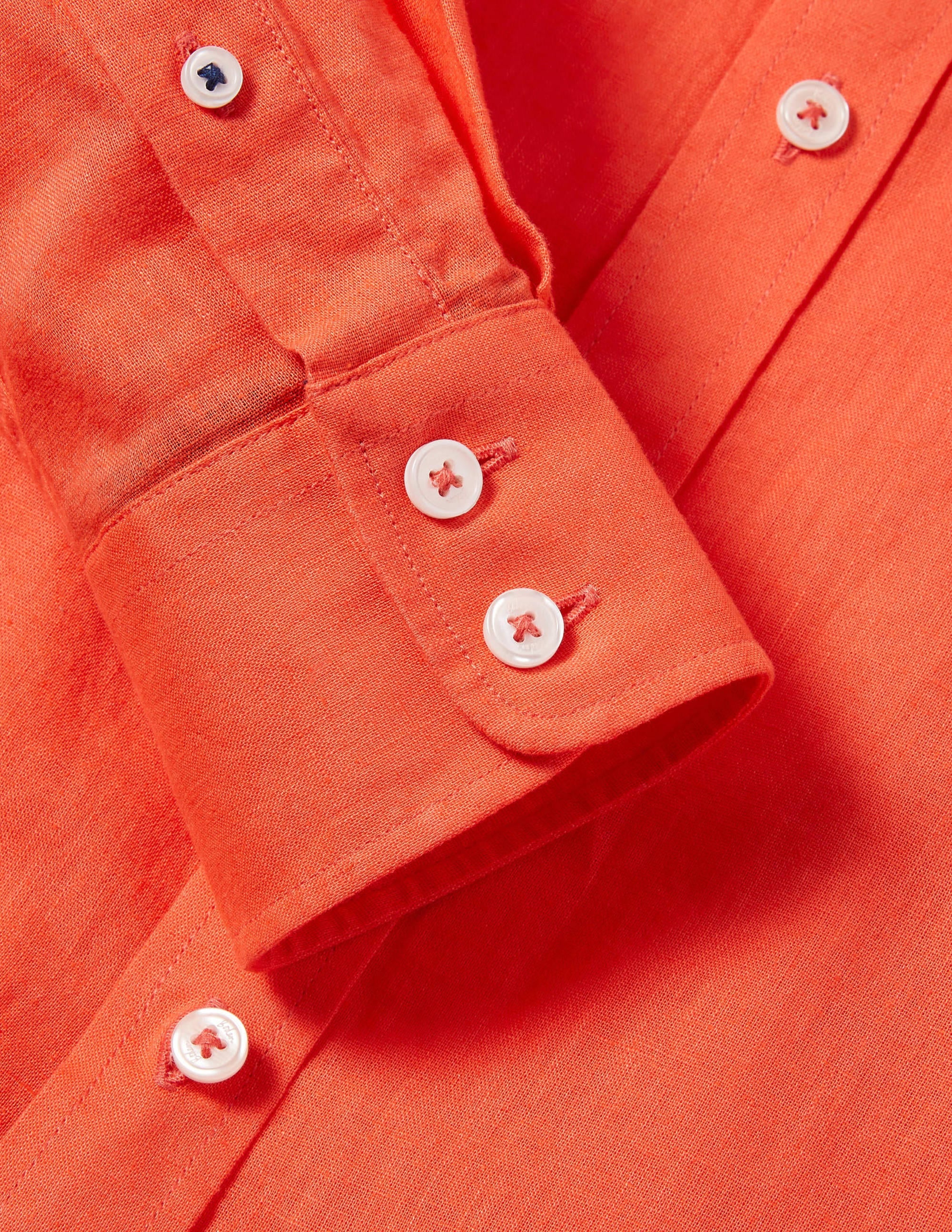 Linen Cotton Shirt-Tropical Coral - Image 6