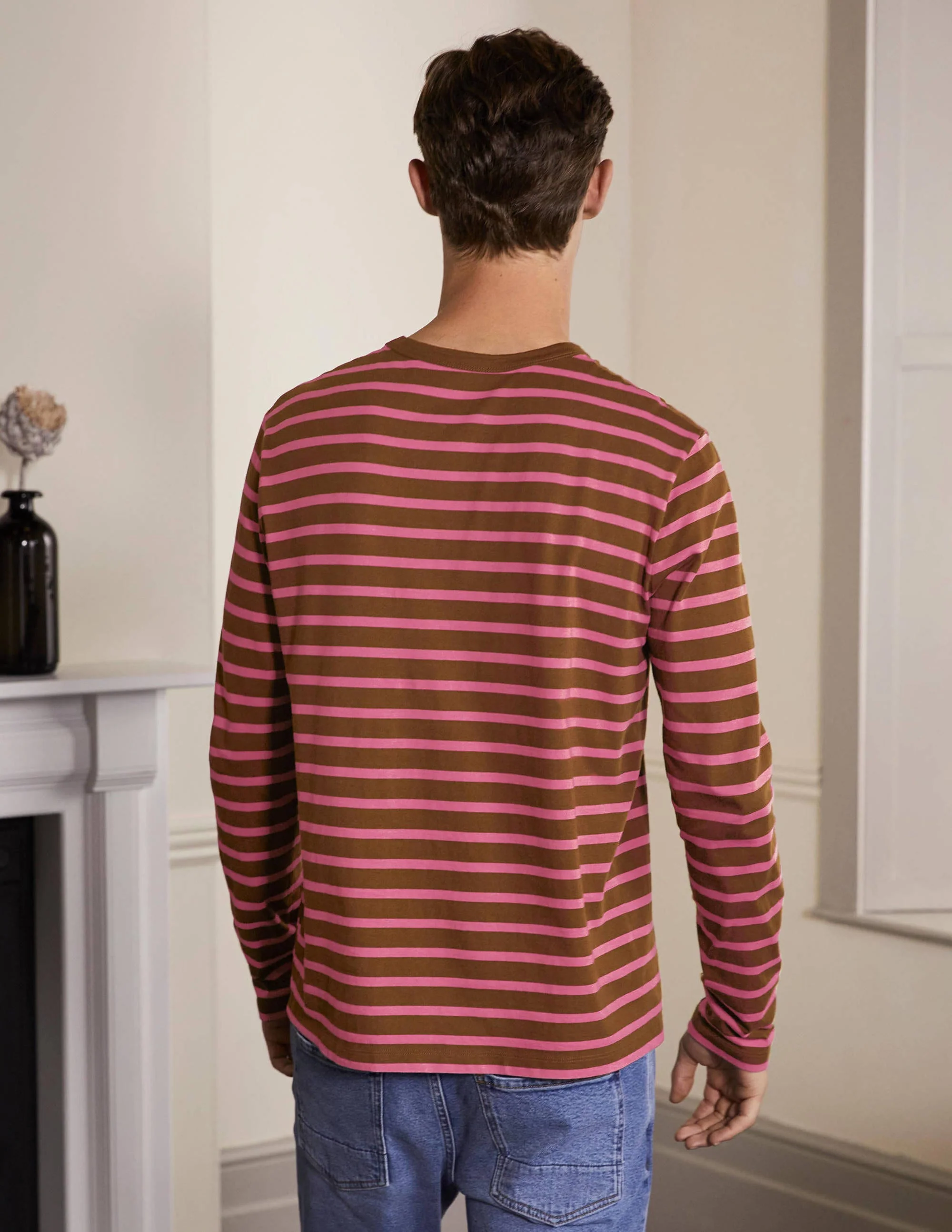 Long Sleeve Breton-Cacao/Puce Stripe - Image 3