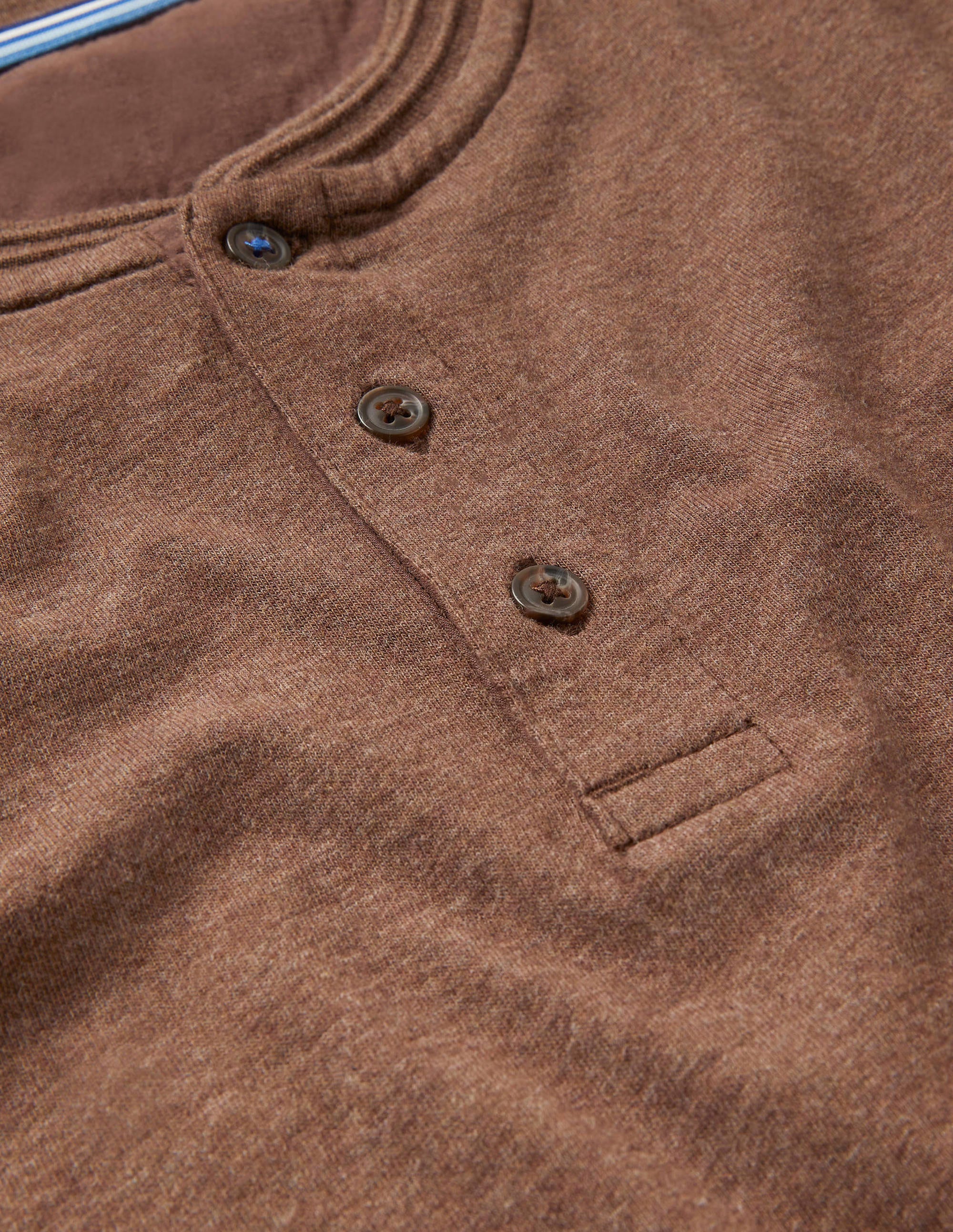 Long Sleeve Henley-Cacao Marl - Image 6