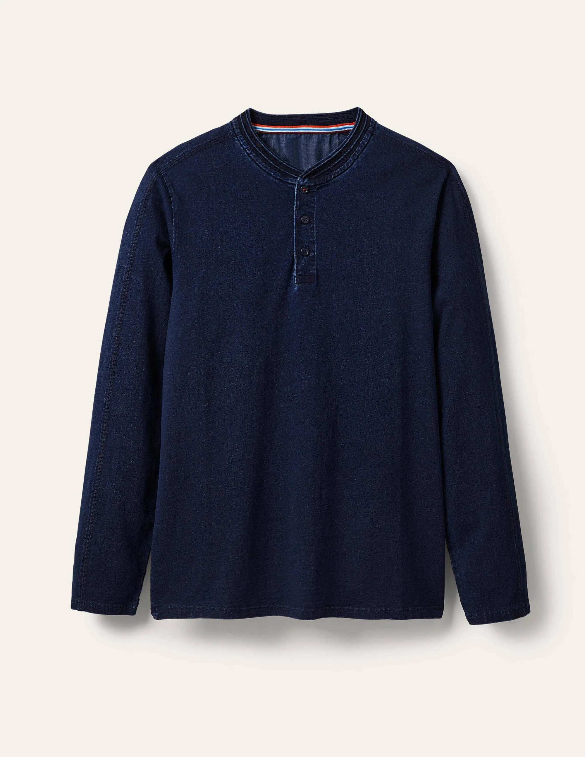 Long Sleeve Henley-Indigo - Image 5