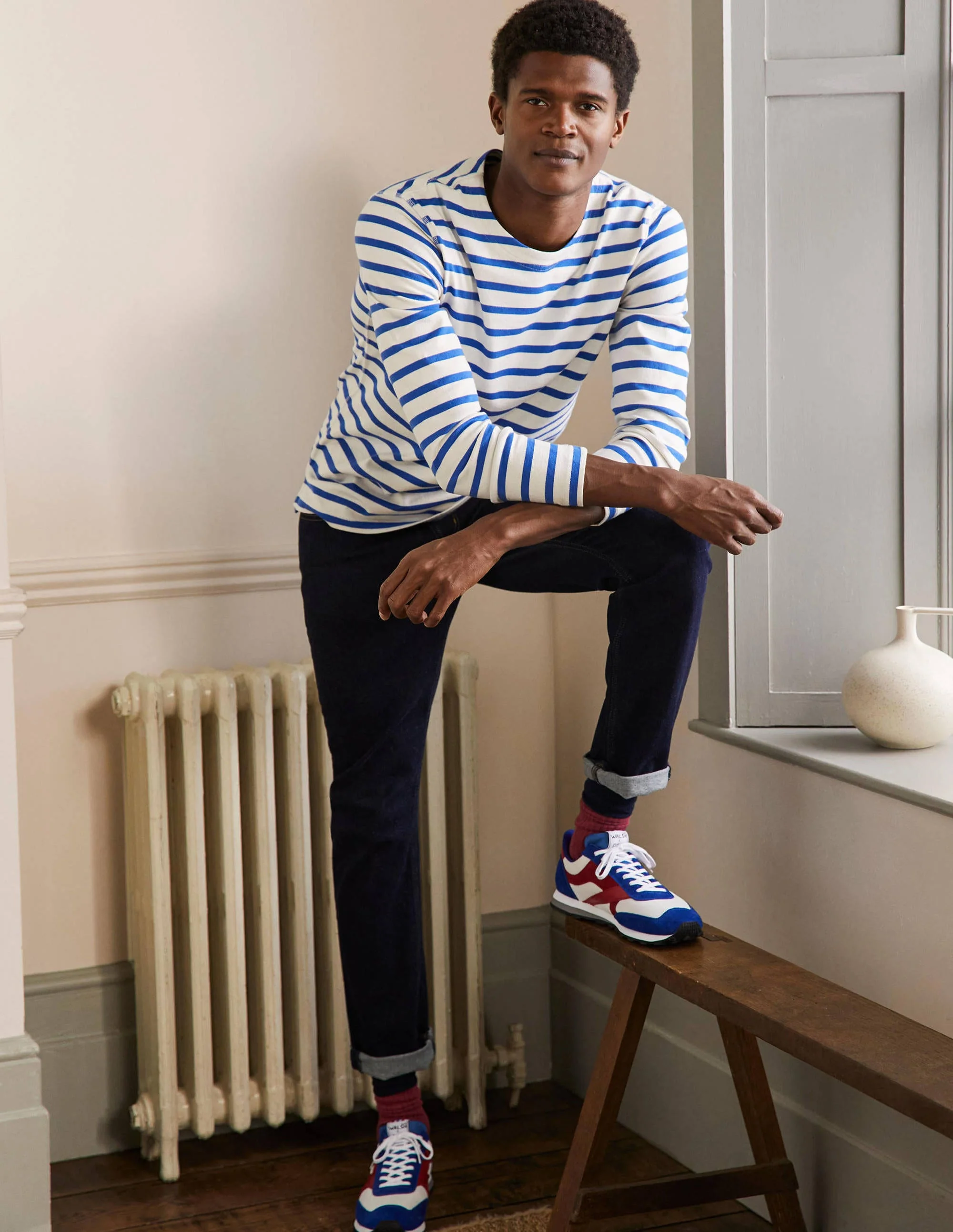 Midweight Mariner Breton-Ecru/Duke Blue Stripe