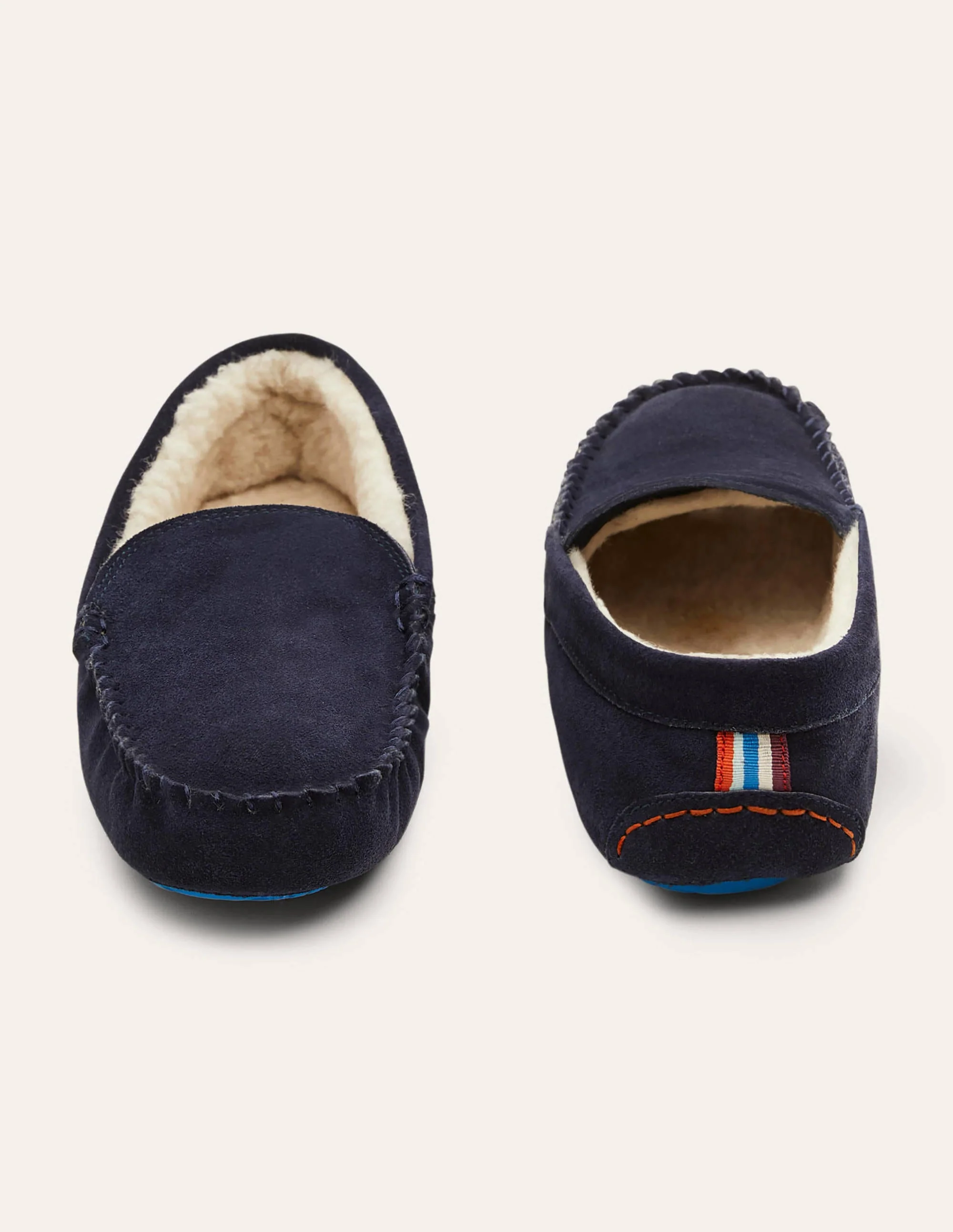 Moccasin Slippers-Navy - Image 3