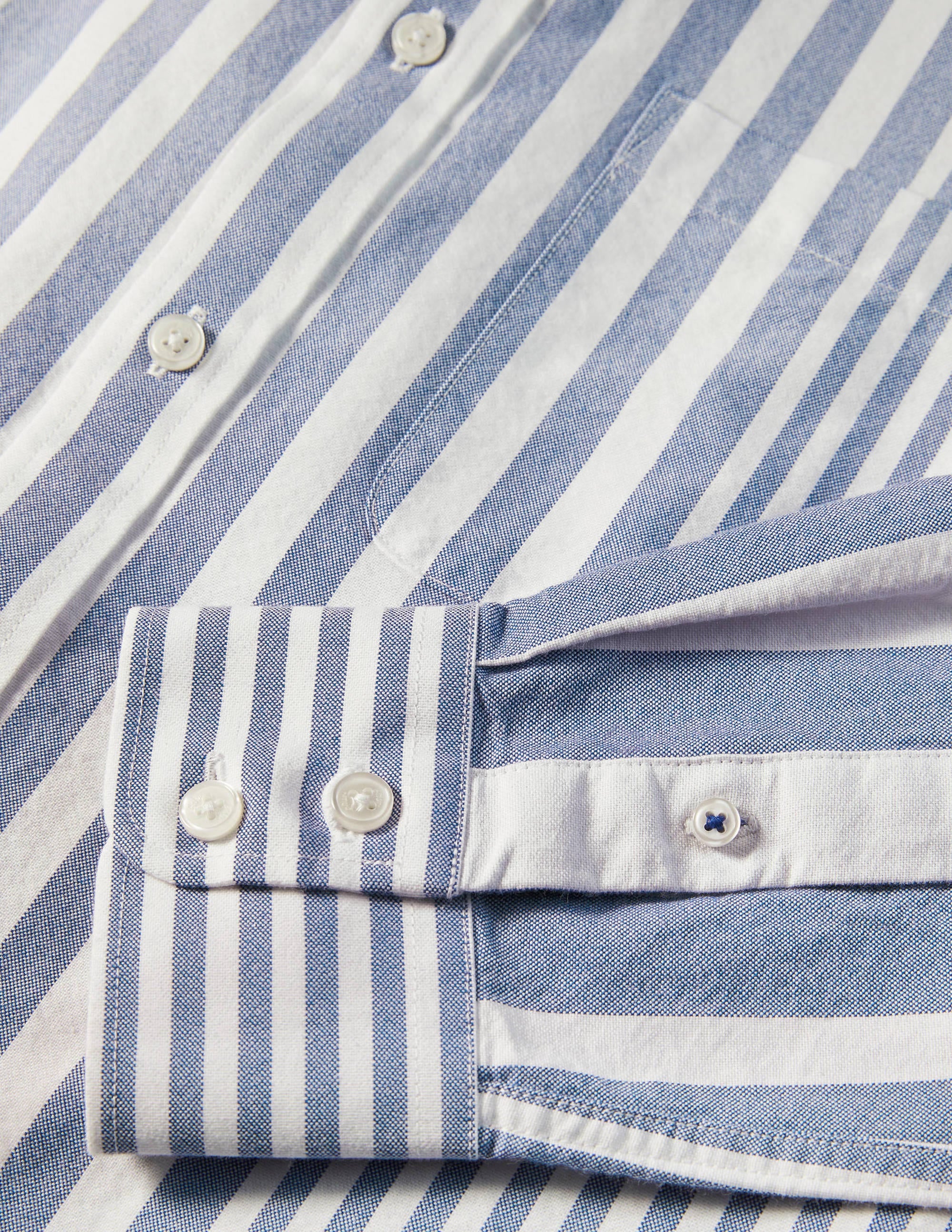 Modern Oxford Shirt-Snowdrop/Regal Blue Stripe - Image 6