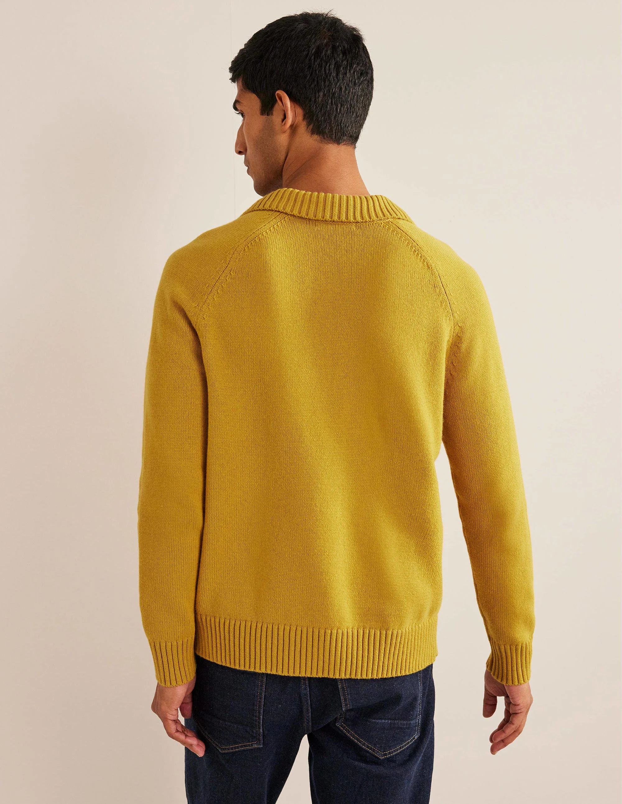 Open Collar Sweater-Light Bronze - Image 3