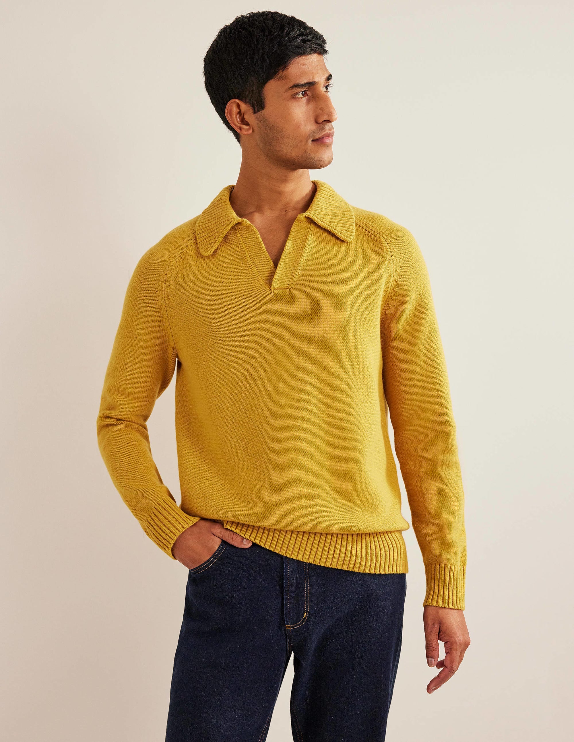 Open Collar Sweater-Light Bronze - Image 4