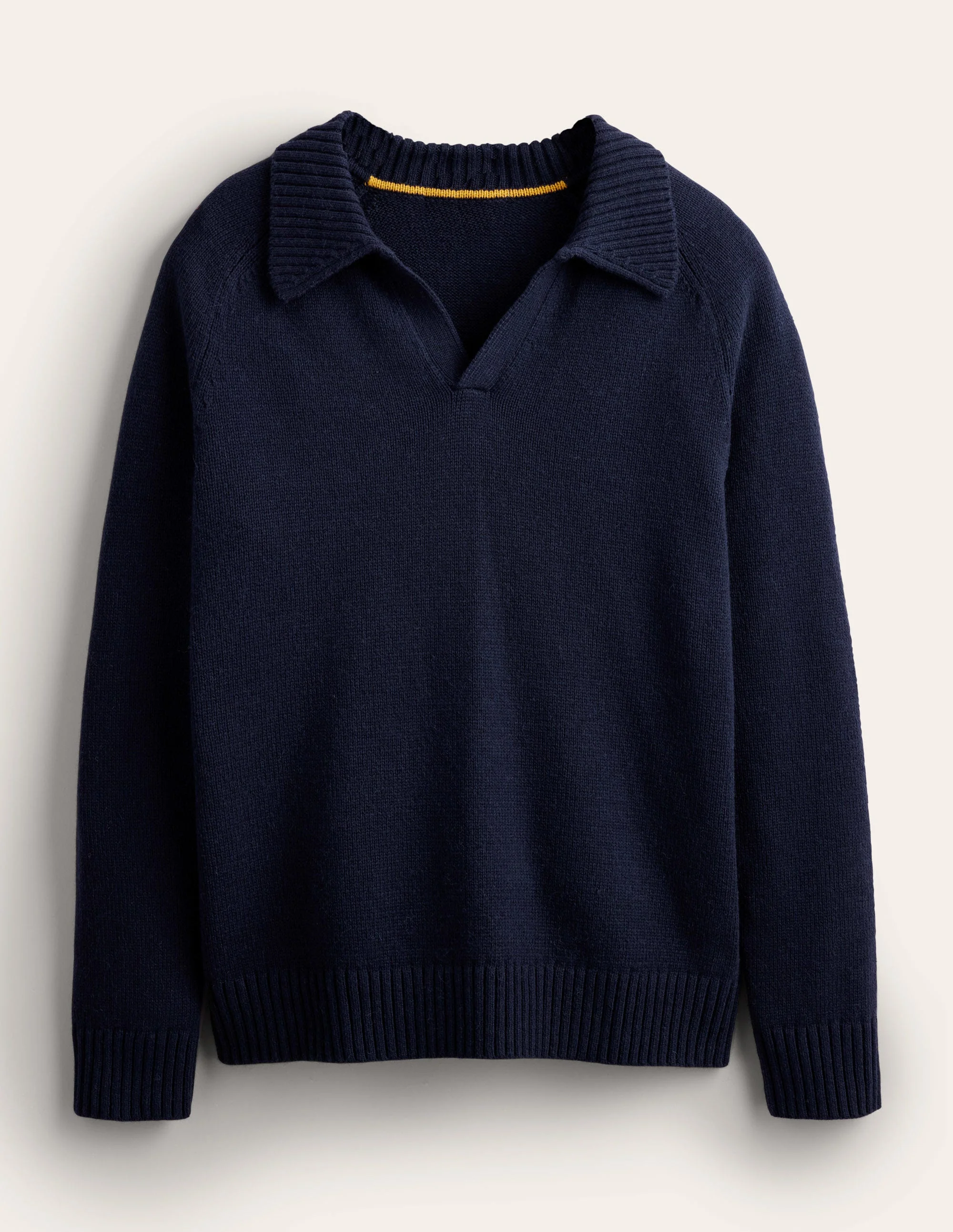 Open Collar Sweater-Navy - Image 5