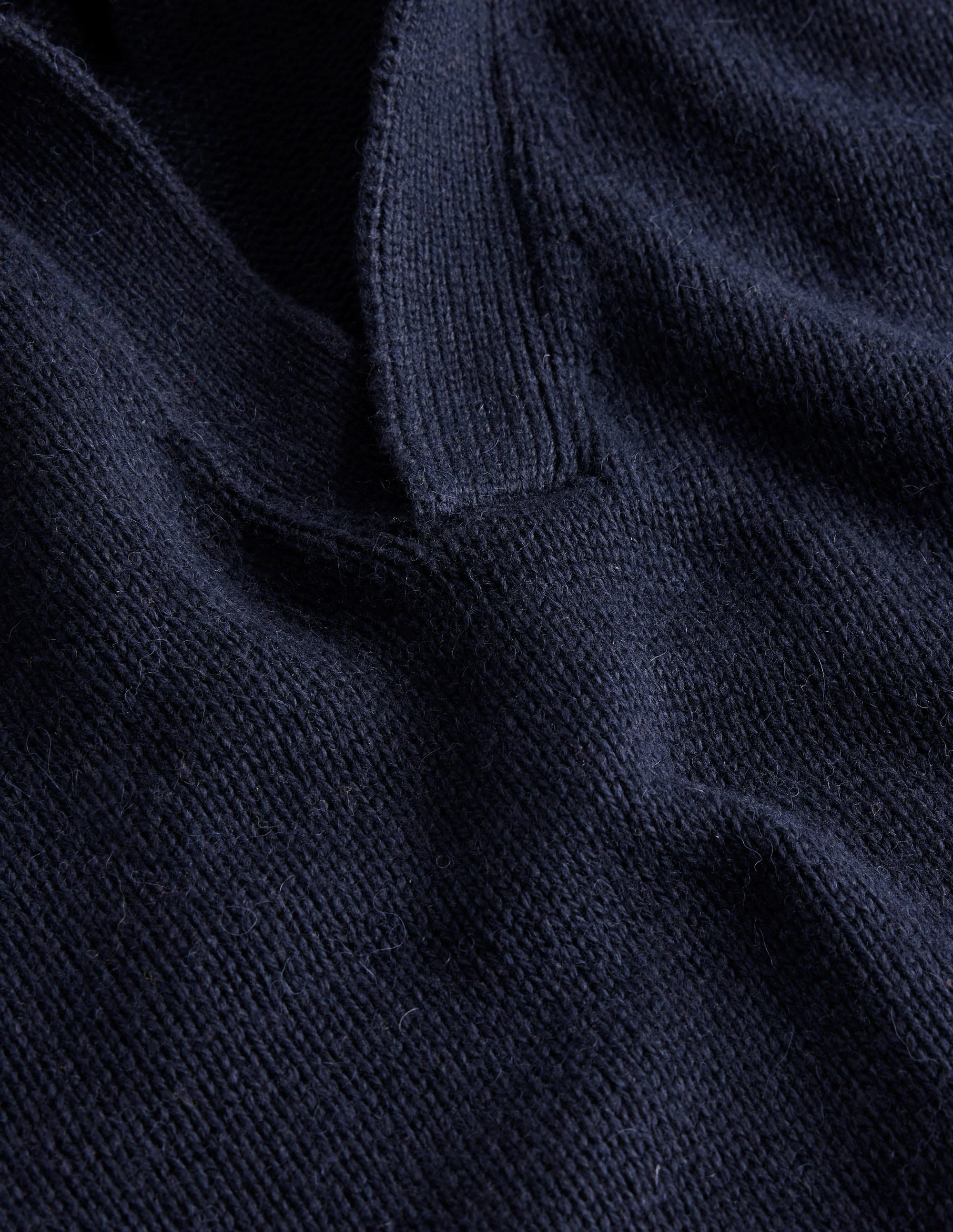 Open Collar Sweater-Navy - Image 6