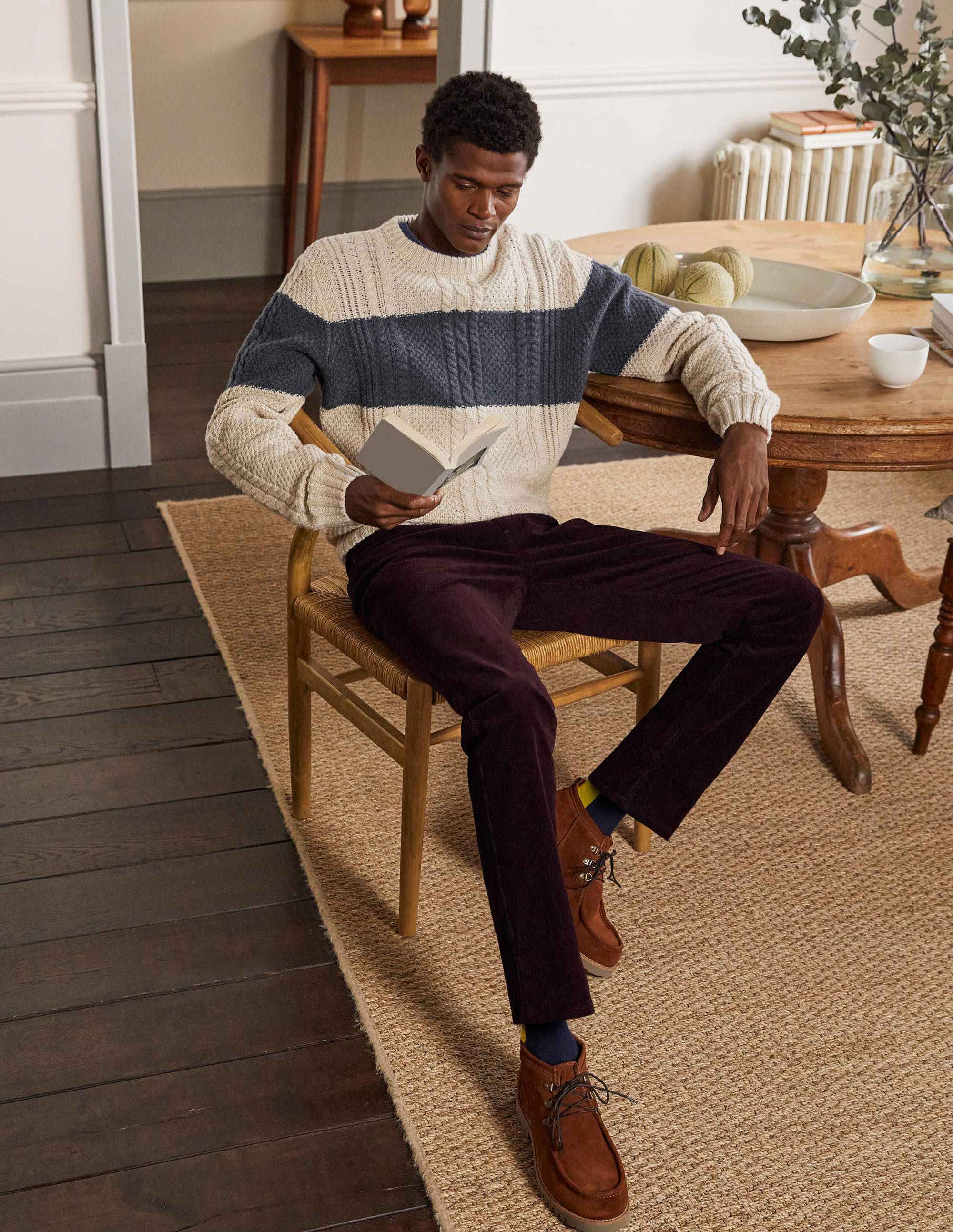 Paul Sweater-Oatmeal/ Navy - Image 4