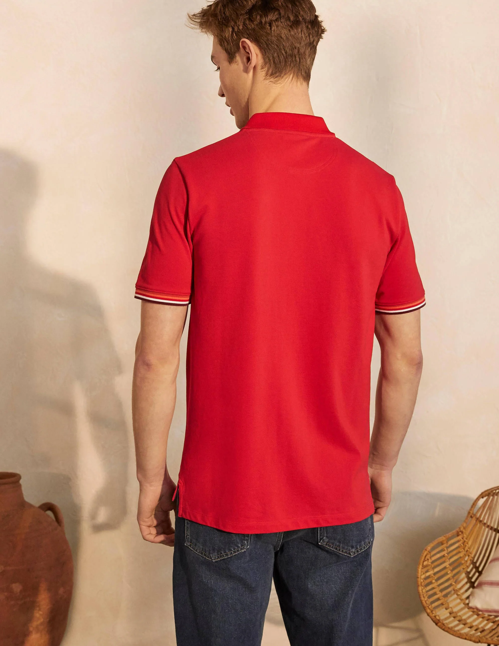 Piqué Polo Shirt-Cranberry Red - Image 3