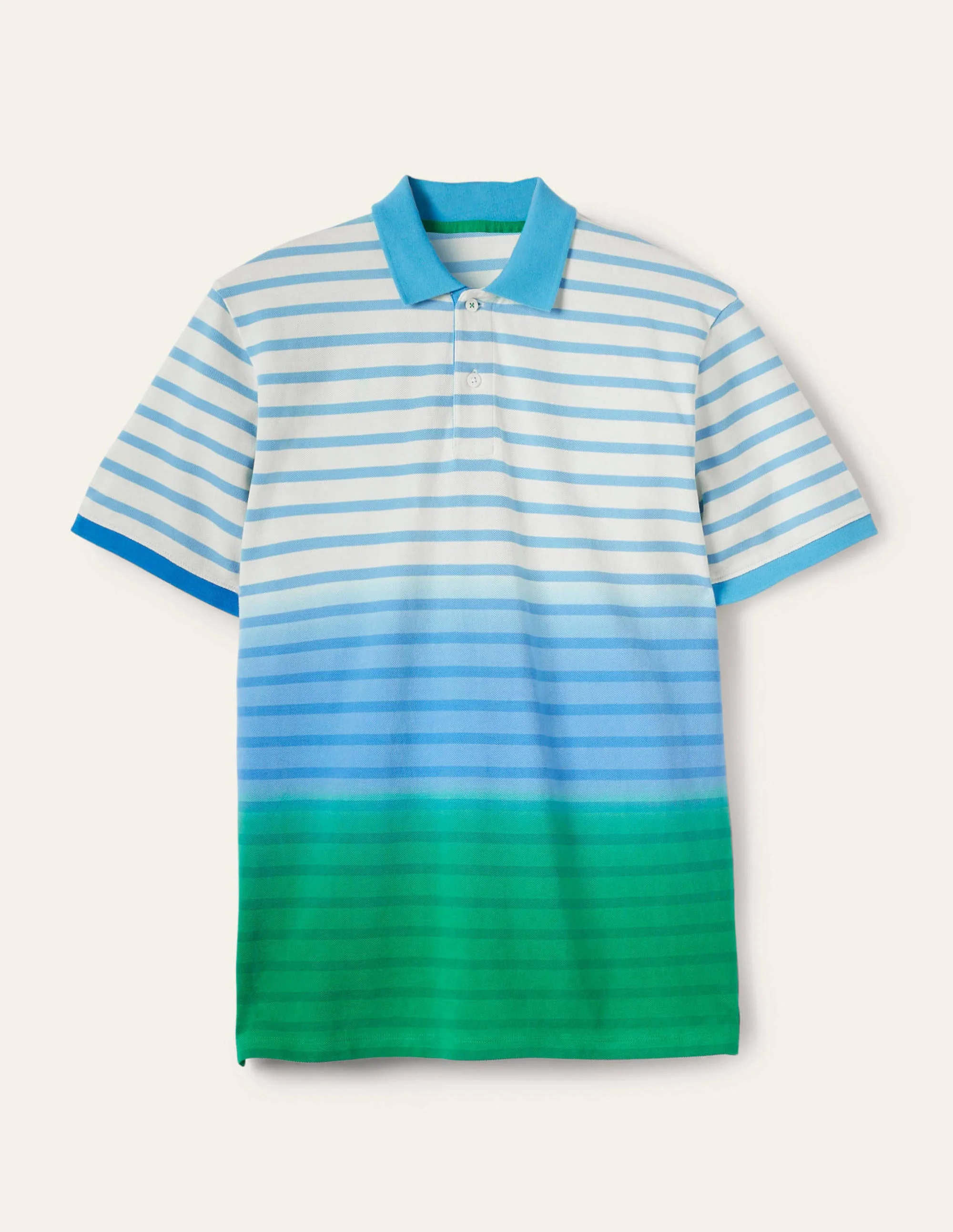 Piqué Polo Shirt-Green Pepper/Blithe Dip Dye - Image 6