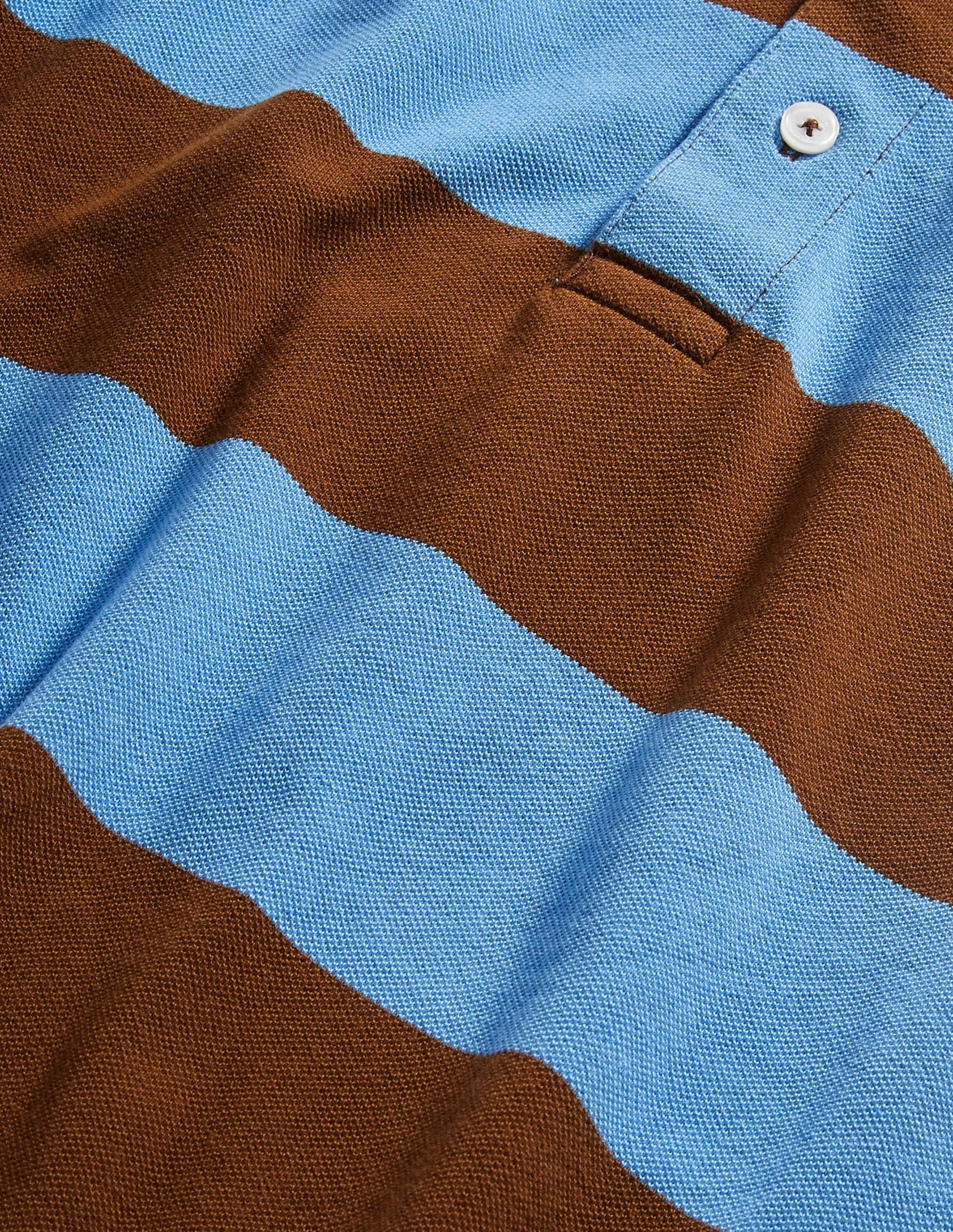 Piqué Polo Shirt-Lichen/ Cacao Stripe - Image 5