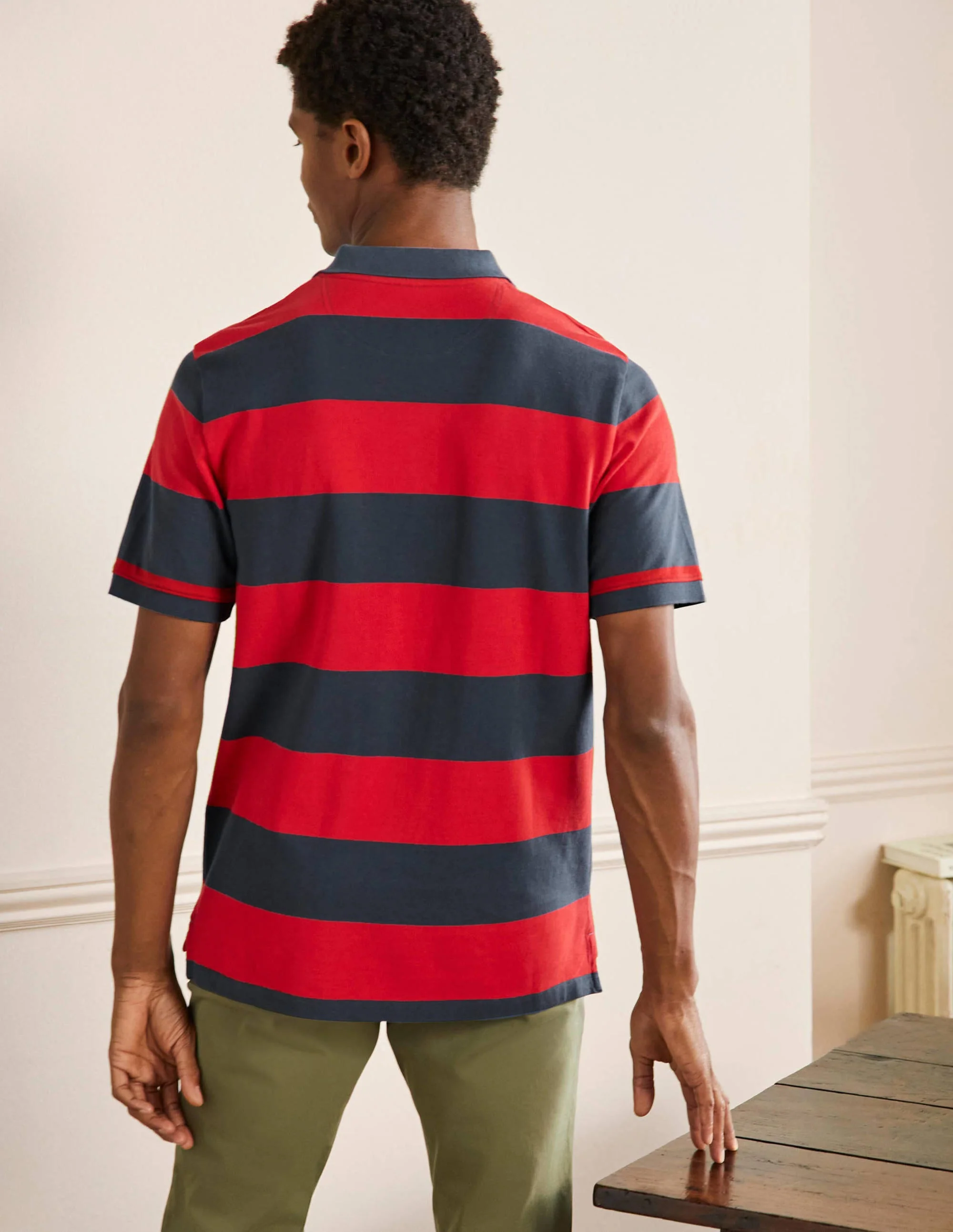 Piqué Polo Shirt-Post Box Red/ Ensign Stripe - Image 3