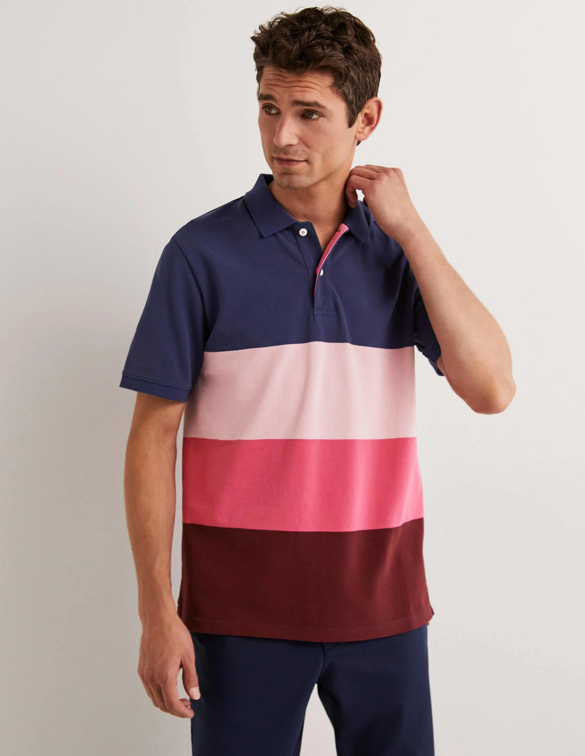 Piqué Polo Shirt-Sweet William Pink Stripe - Image 8