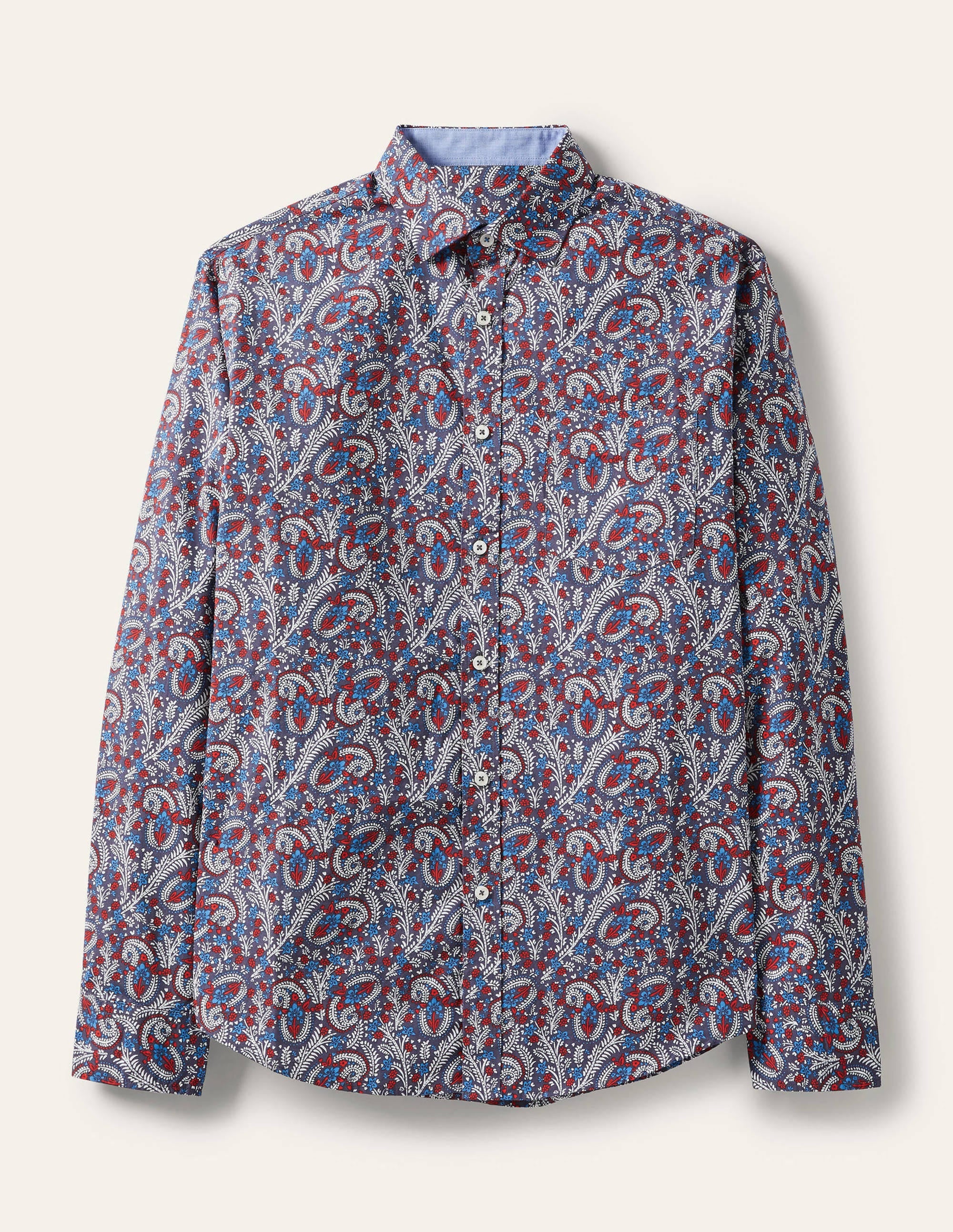 Poplin Pattern Shirt-Asphalt Paisley Floral - Image 2